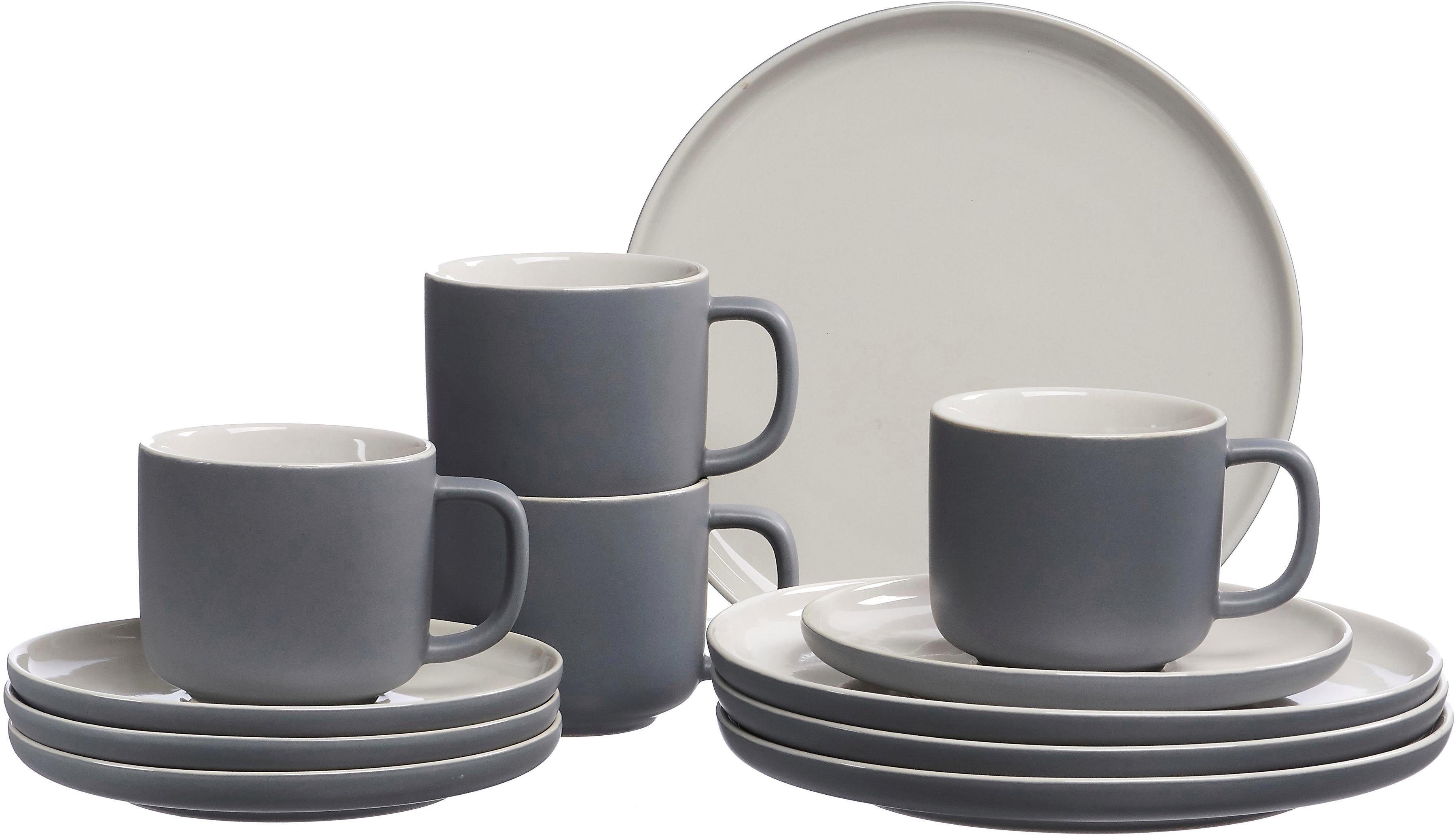 Ritzenhoff & Breker Kaffeeservice Geschirr-Set, Service Jasper (12-tlg), 4 Personen, Steinzeug, Scandic Style, 12 Teile, für 4 Personen