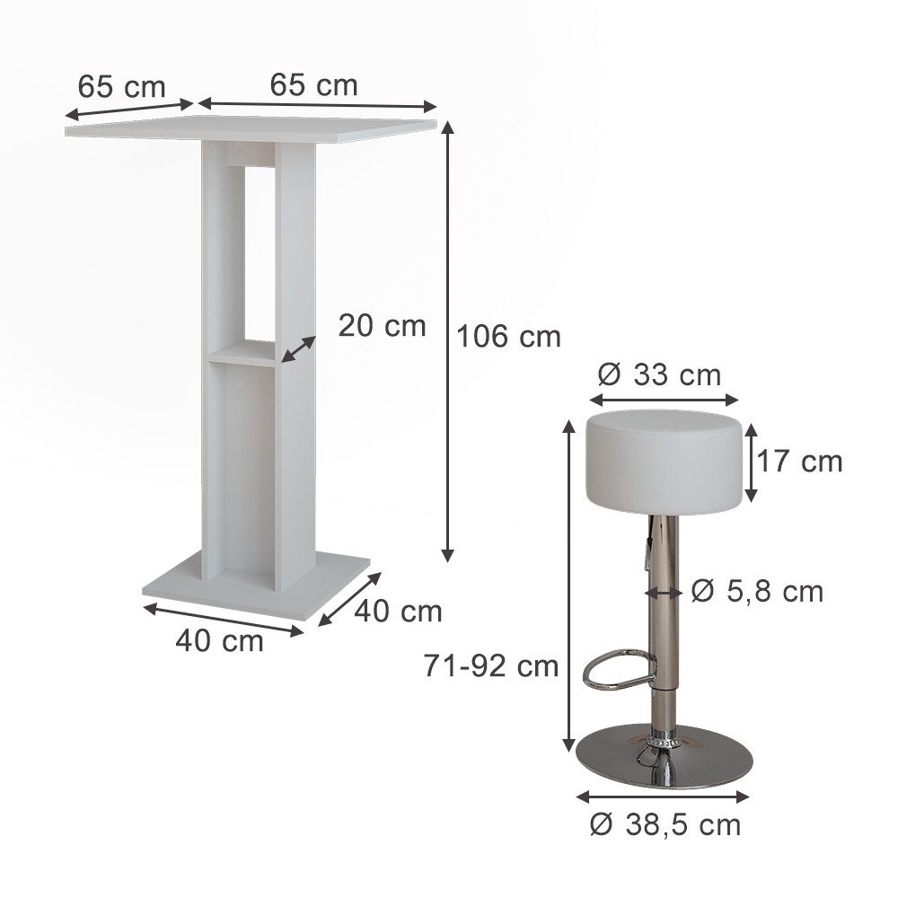 Vicco Bartisch Repose, Weiß, 65 x günstig online kaufen
