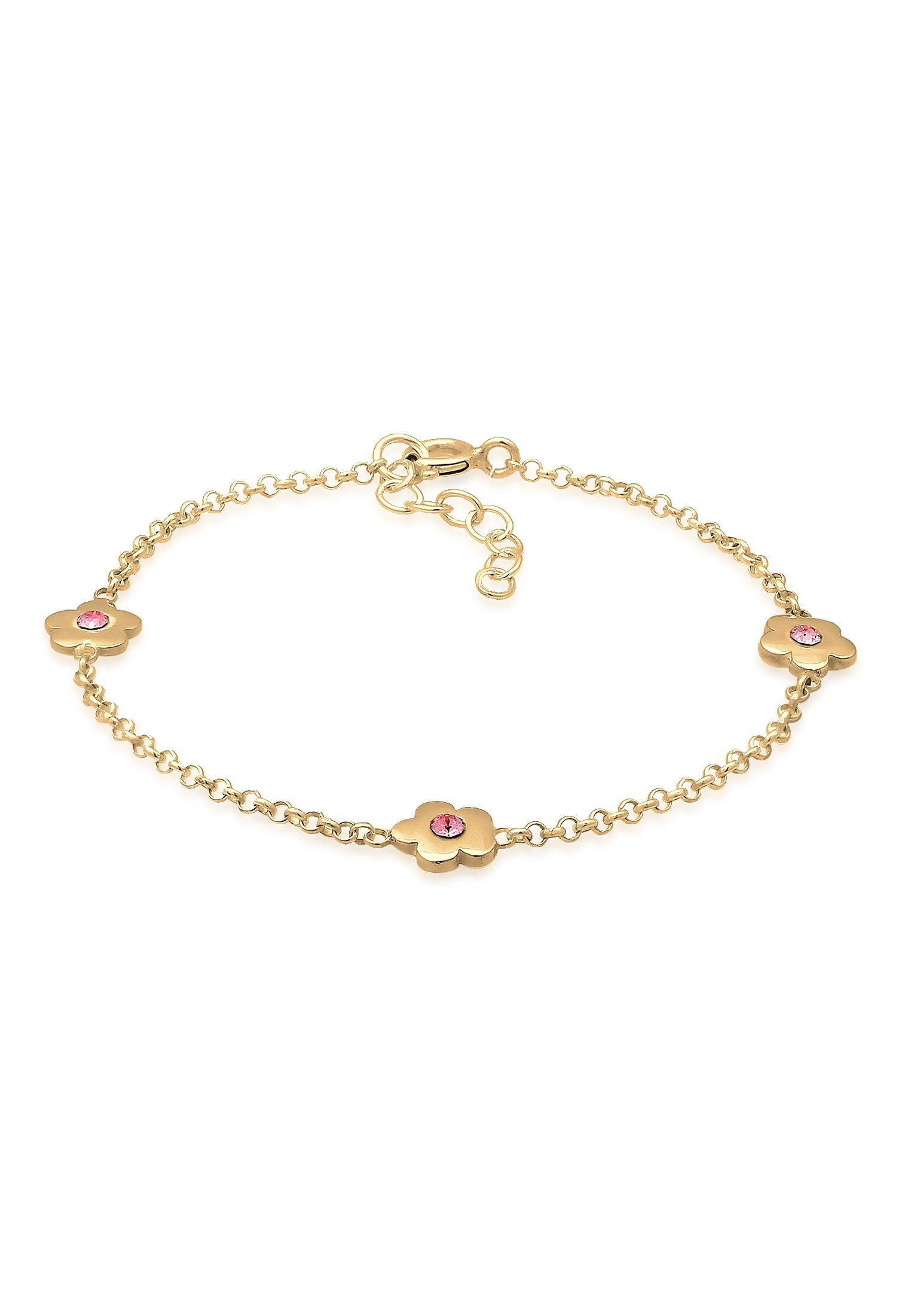 Elli Armband 925 Silber Kinder Gold Kristalle Blumen