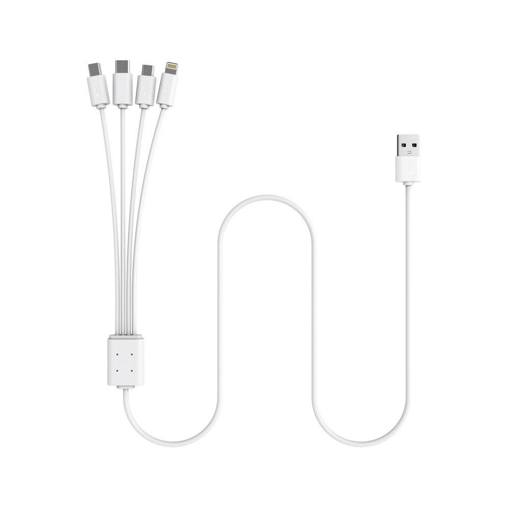 XLayer Octopus 4-in-1 Multi-USB-Ladekabel weiß Smartphone-Adapter