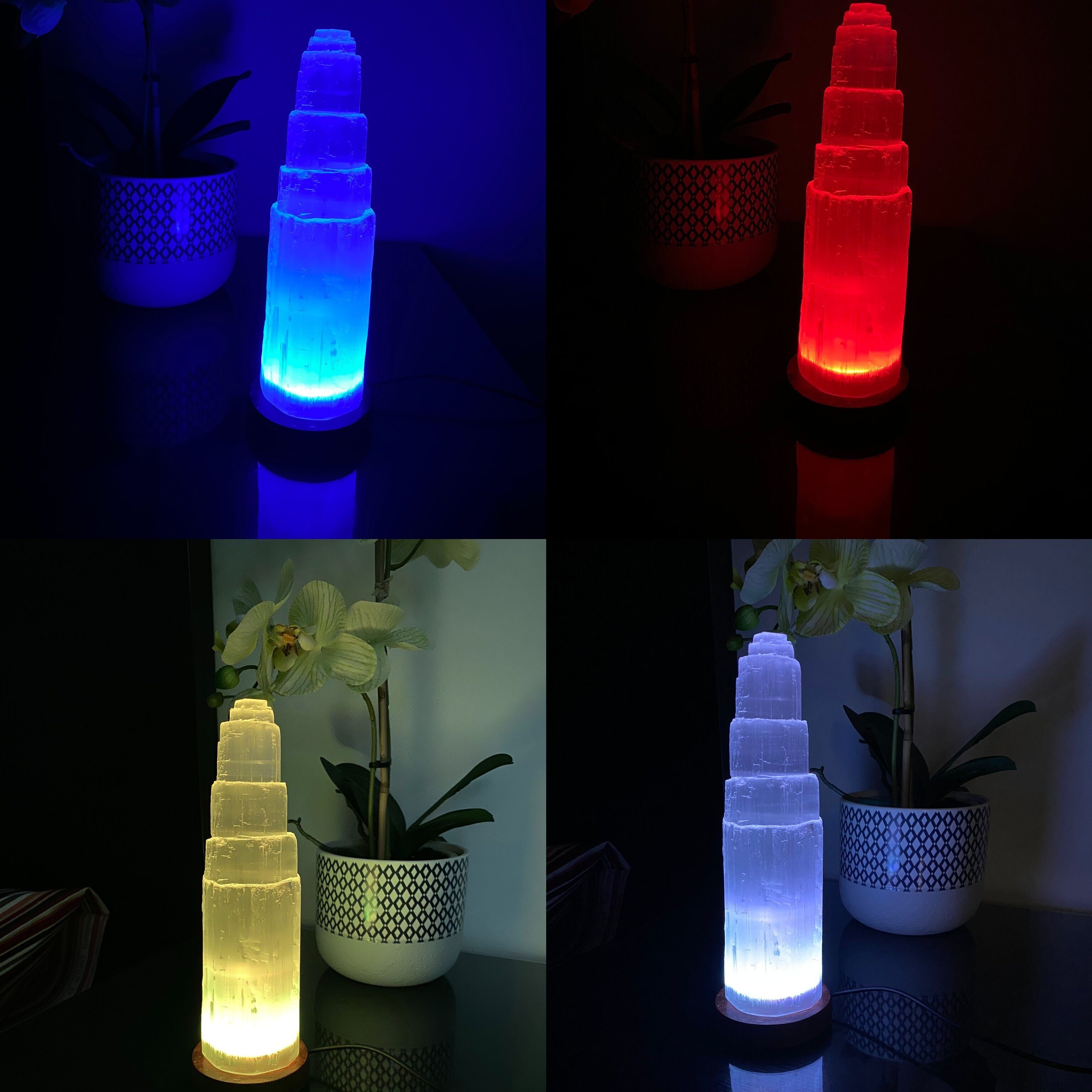 Heimtex LED tischleuchte lampe Kristall Farbwechsel Nachttischlampe Selenite Turm Lampe Tischlampe