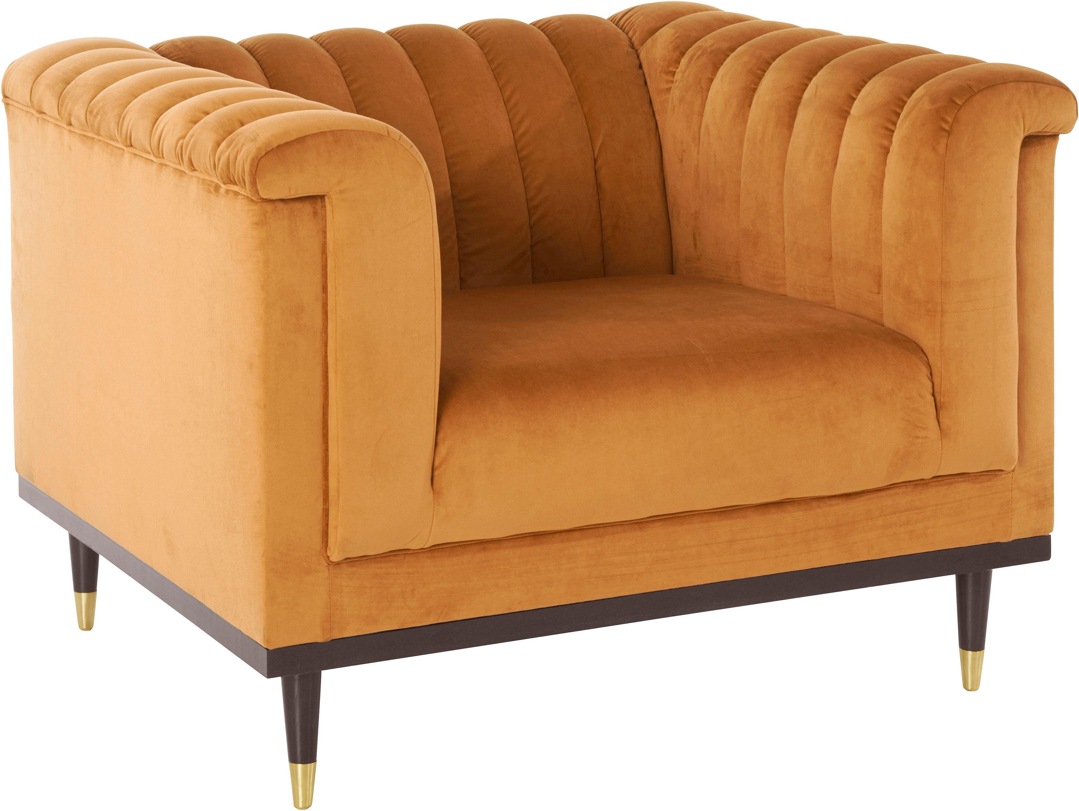 Home affaire Sessel Chamby, mit Holzrahmen unten und Steppung im Lehnenbereich