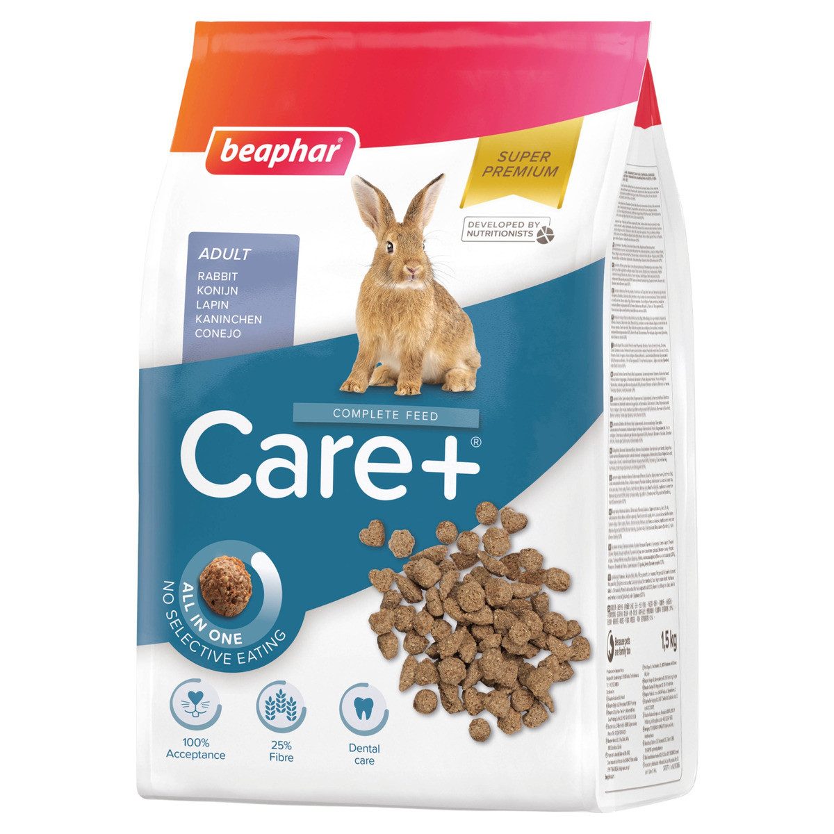 beaphar Care+ Kaninchen 1,5 kg, Trockenfutter für: Kleintier