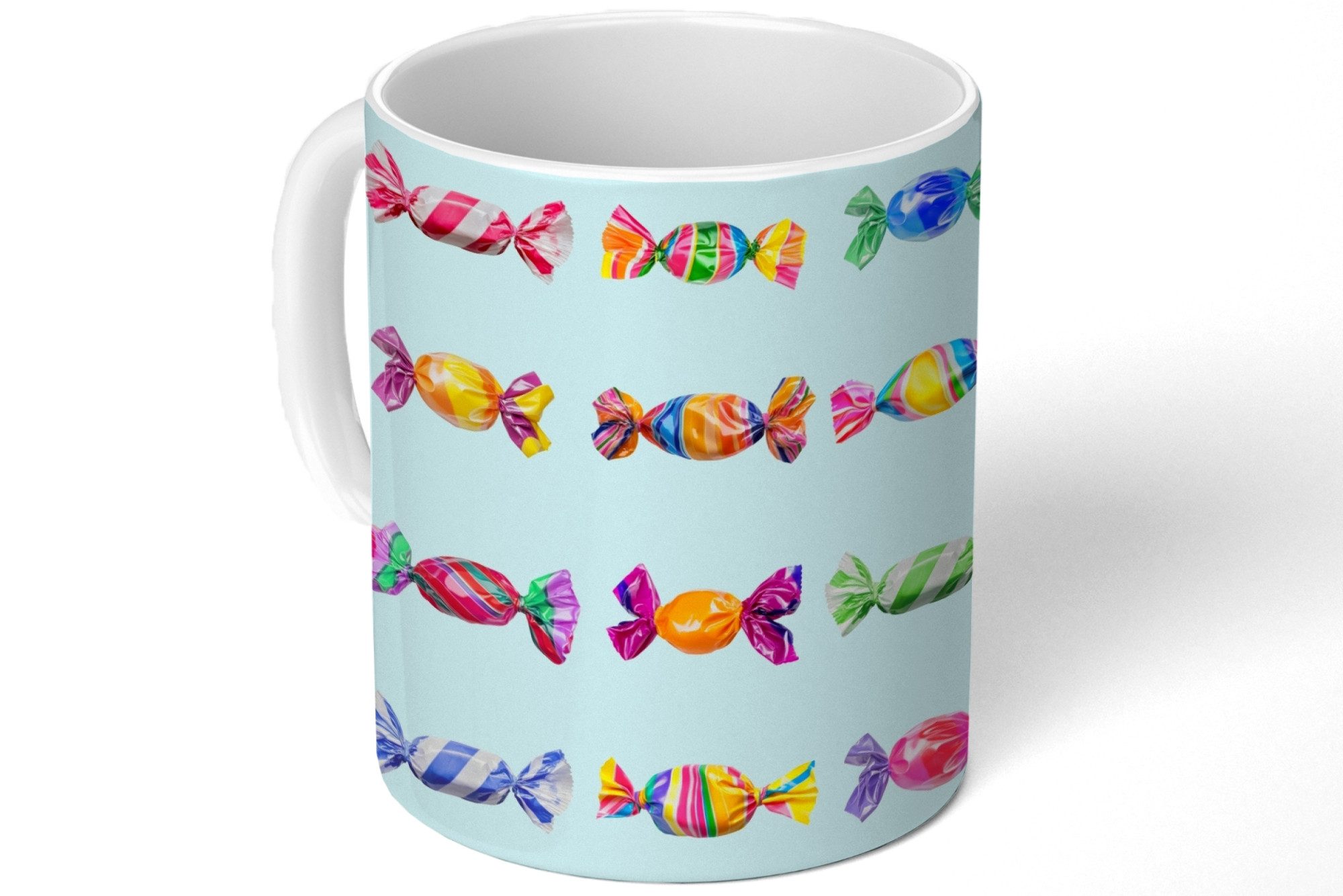 MuchoWow Tasse Süßigkeiten - Realistisch - Farbenfroh, 1-tlg., Keramik, Kaffeetassen, Teetasse, Becher, Kaffeebecher, Geschenk