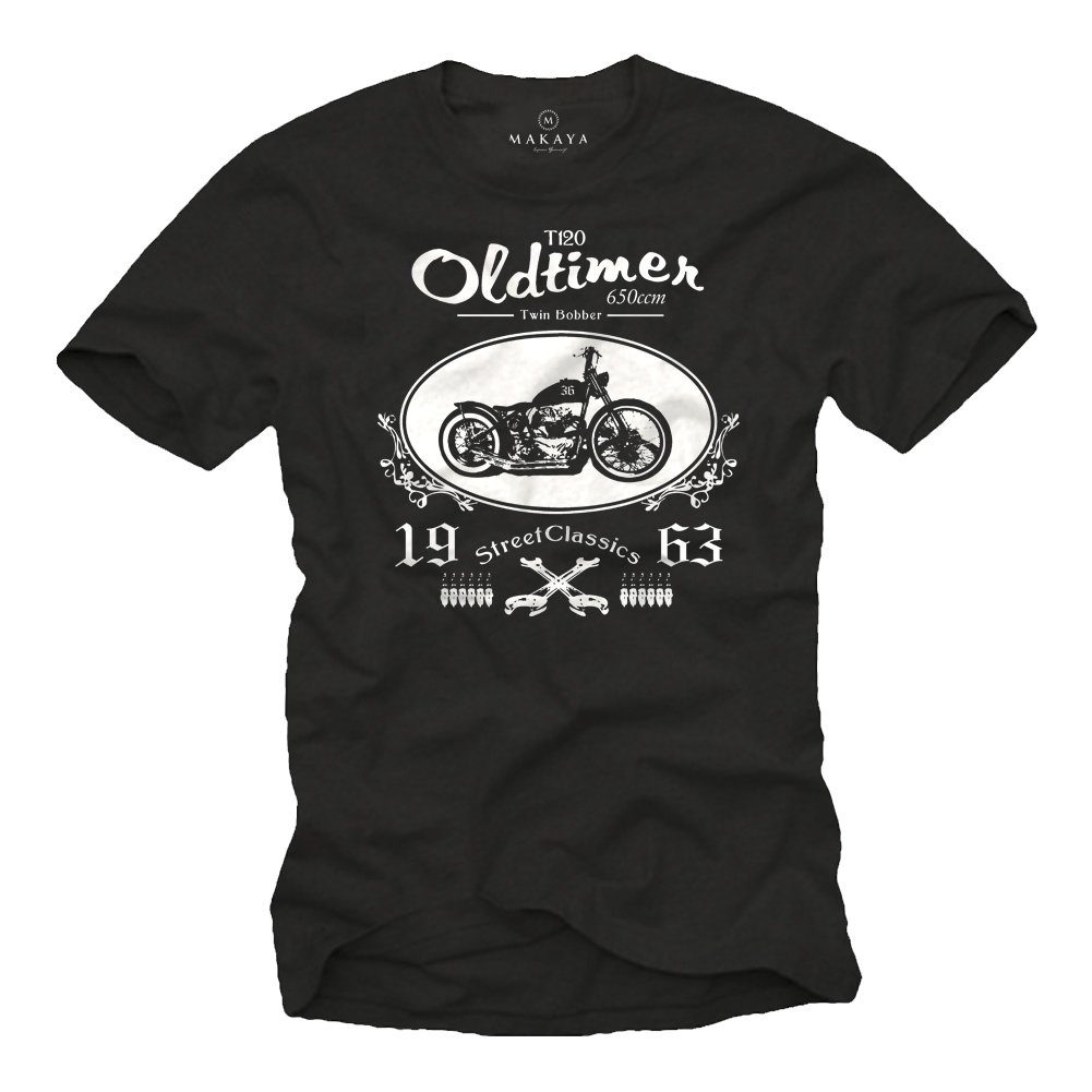 MAKAYA T-Shirt mit Motorrad Herren Biker Bekleidung Geschenke für Männer