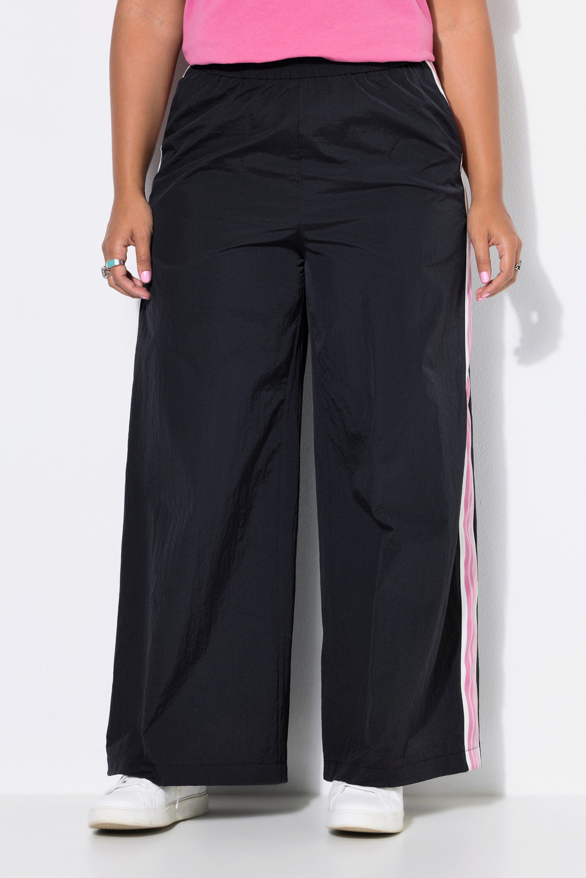 Studio Untold Jogginghose Trackpants Wide Legs Seitenstreifen Elastikbund