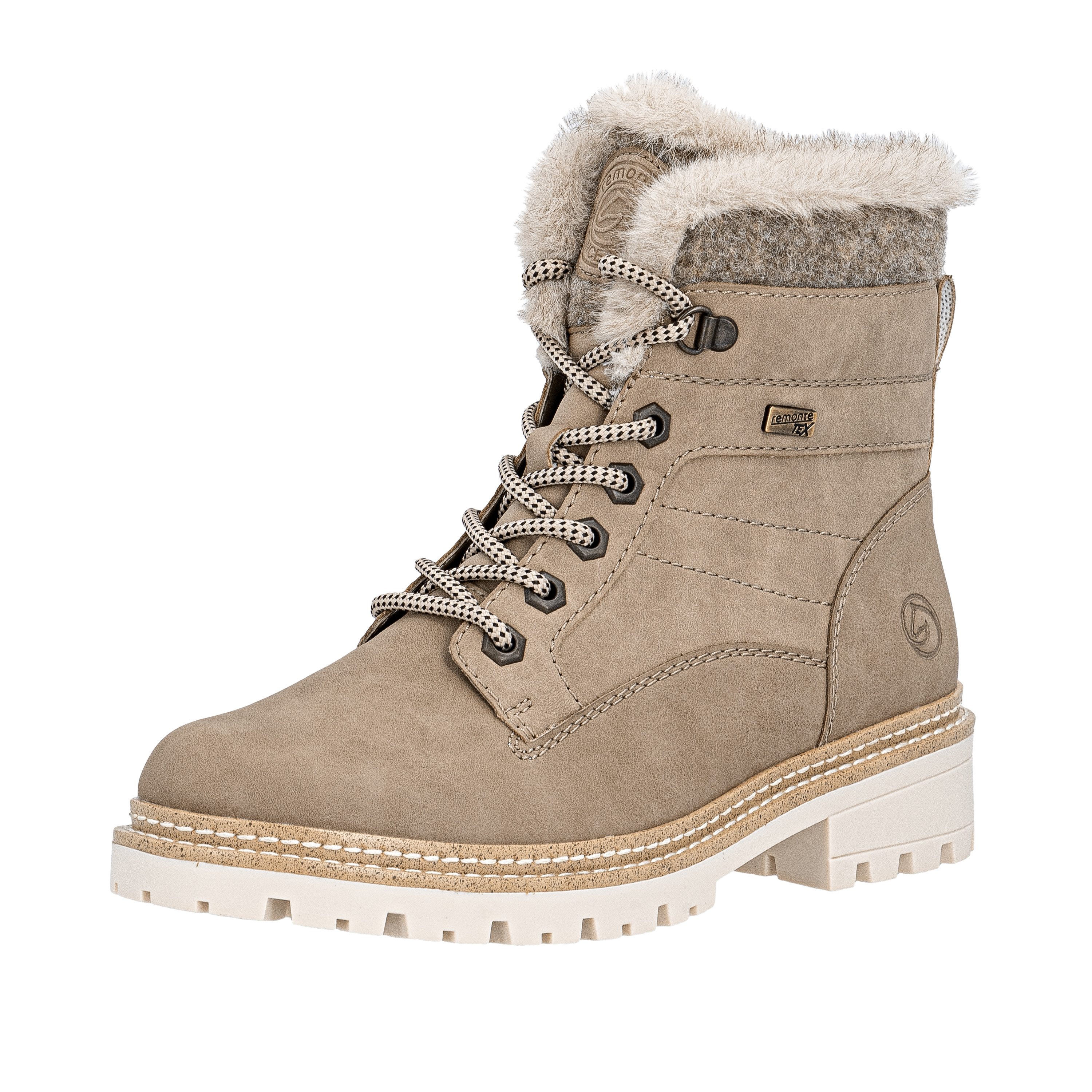 Remonte Elisabeth Hurley-Collection Winterstiefelette Schnürboots mit wasserabweisender TEX-Membran und Fiber Grip