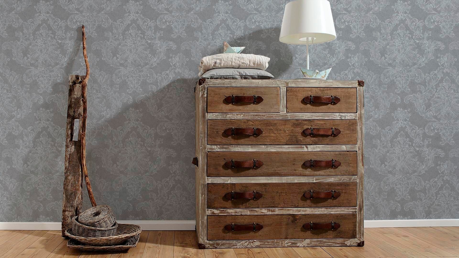 living walls Vliestapete Elegance, leicht strukturiert, Barock, gemustert, ornamental, Landhaus Tapete Barock Tapeten Wohnzimmer Schlafzimmer Küche Flur Büro