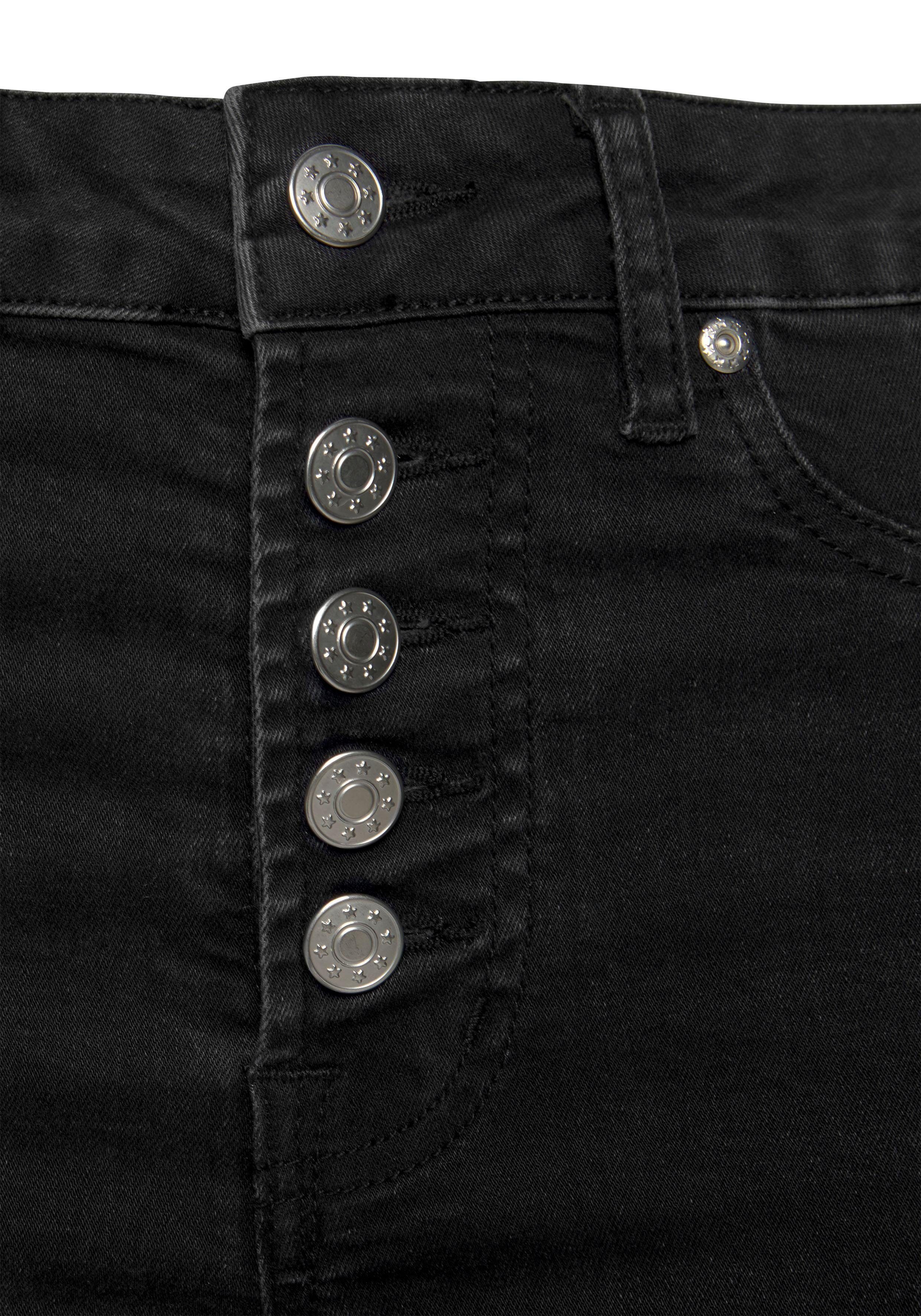 High-waist-Jeans in schmaler Röhrenform mit bequemen Stretch