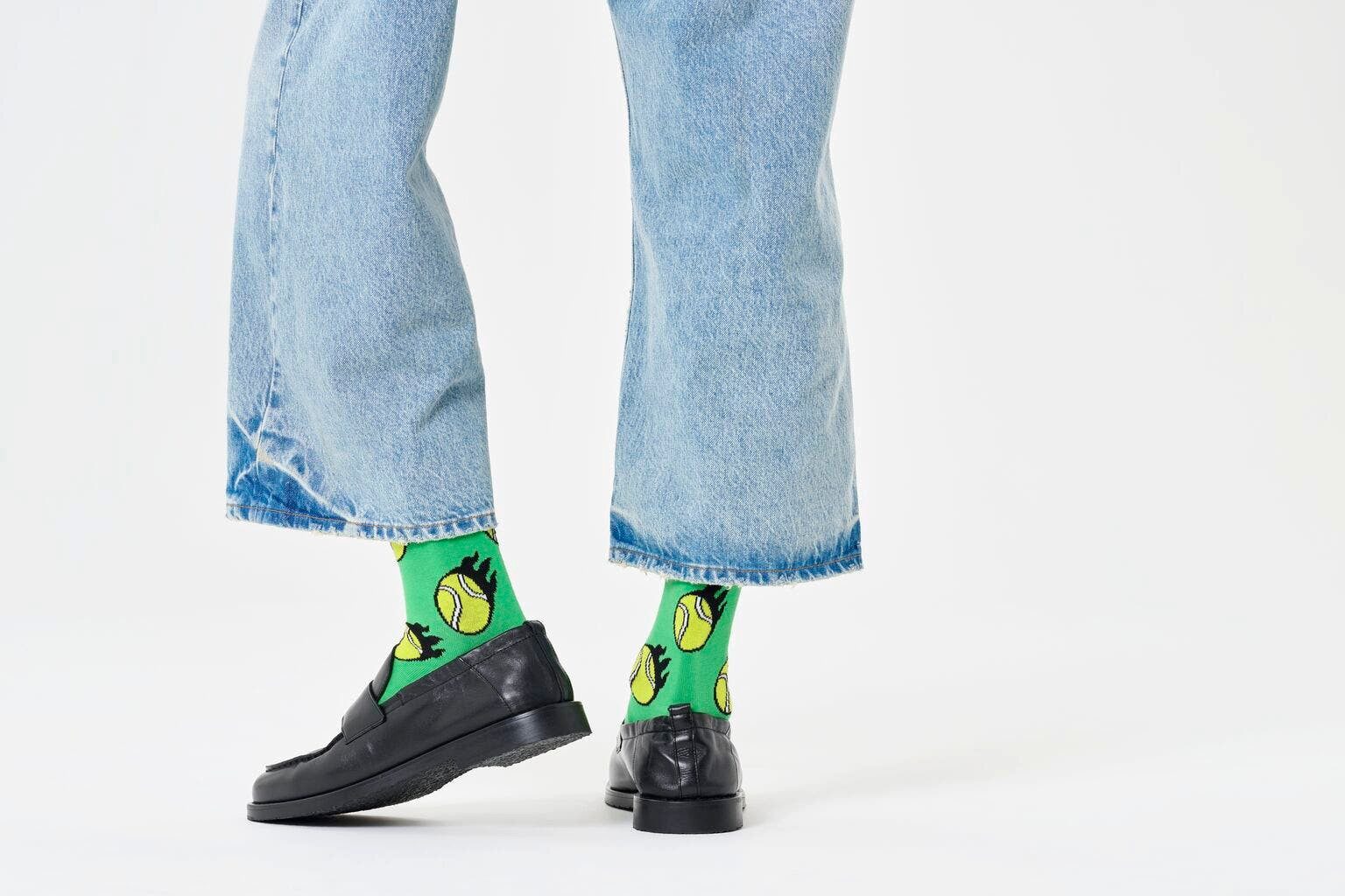 Happy Socks Socken Tagessocke Crew Tennisball grün - 1 Paar günstig online kaufen