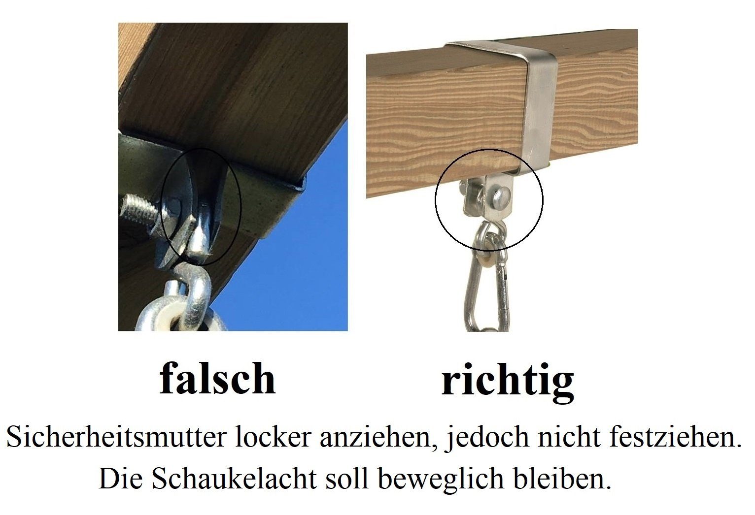 Schaukelbefestigung Sicherheitshaken Gartenwelt Riegelsberger Schaukelschelle Vierkant mm 90x90 Schaukelhaken