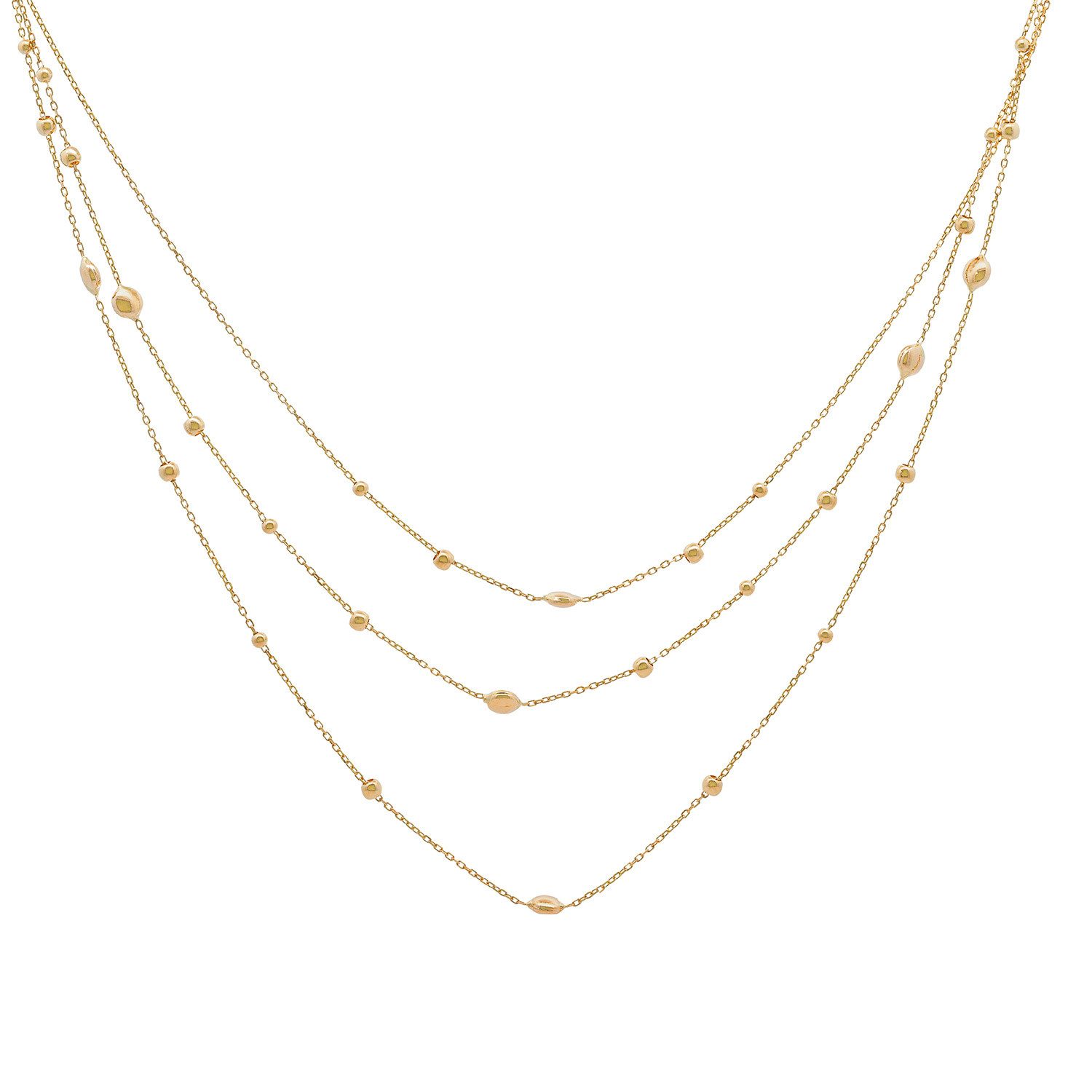 Goldkette Goldkette mit Elementen Armkette 1,1 mm 21 cm 585-14 Karat Gold