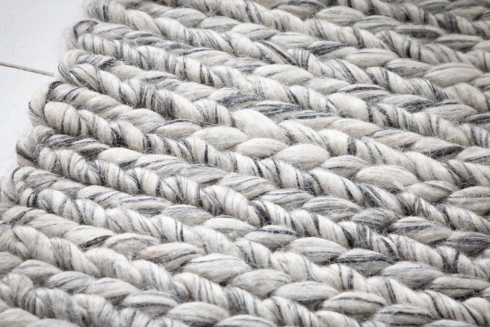 Teppich INFINITY HOME Wolle-Gemisch 10 mm, 240x160cm rechteckig, grau, Höhe: riess-ambiente, · Wohnzimmer Handarbeit ·