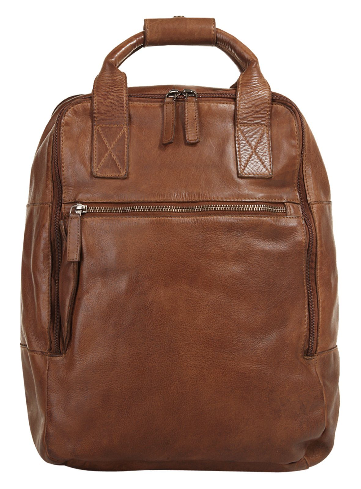 X-Zone Laptoprucksack, echt Leder