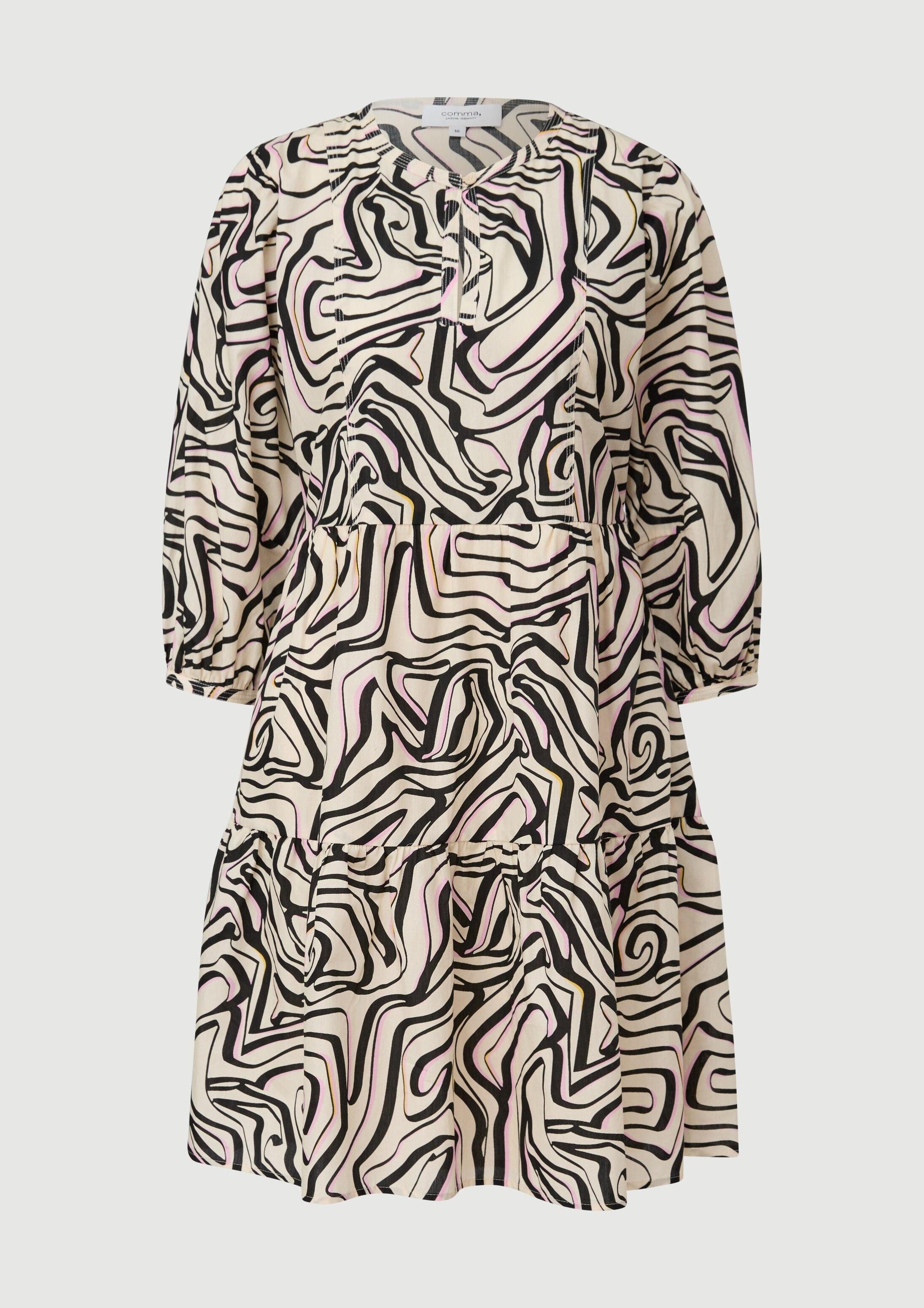 comma Minikleid Kleid Stufenkleid mit Taschen