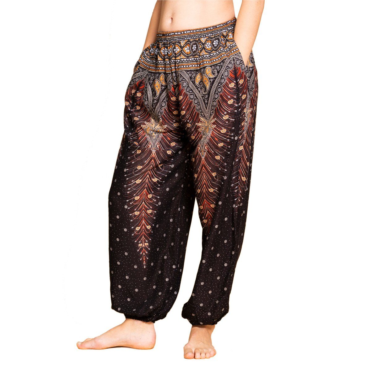 PANASIAM Haremshose Muckhose im Peacock Design leichte Sommerhose als Harem günstig online kaufen