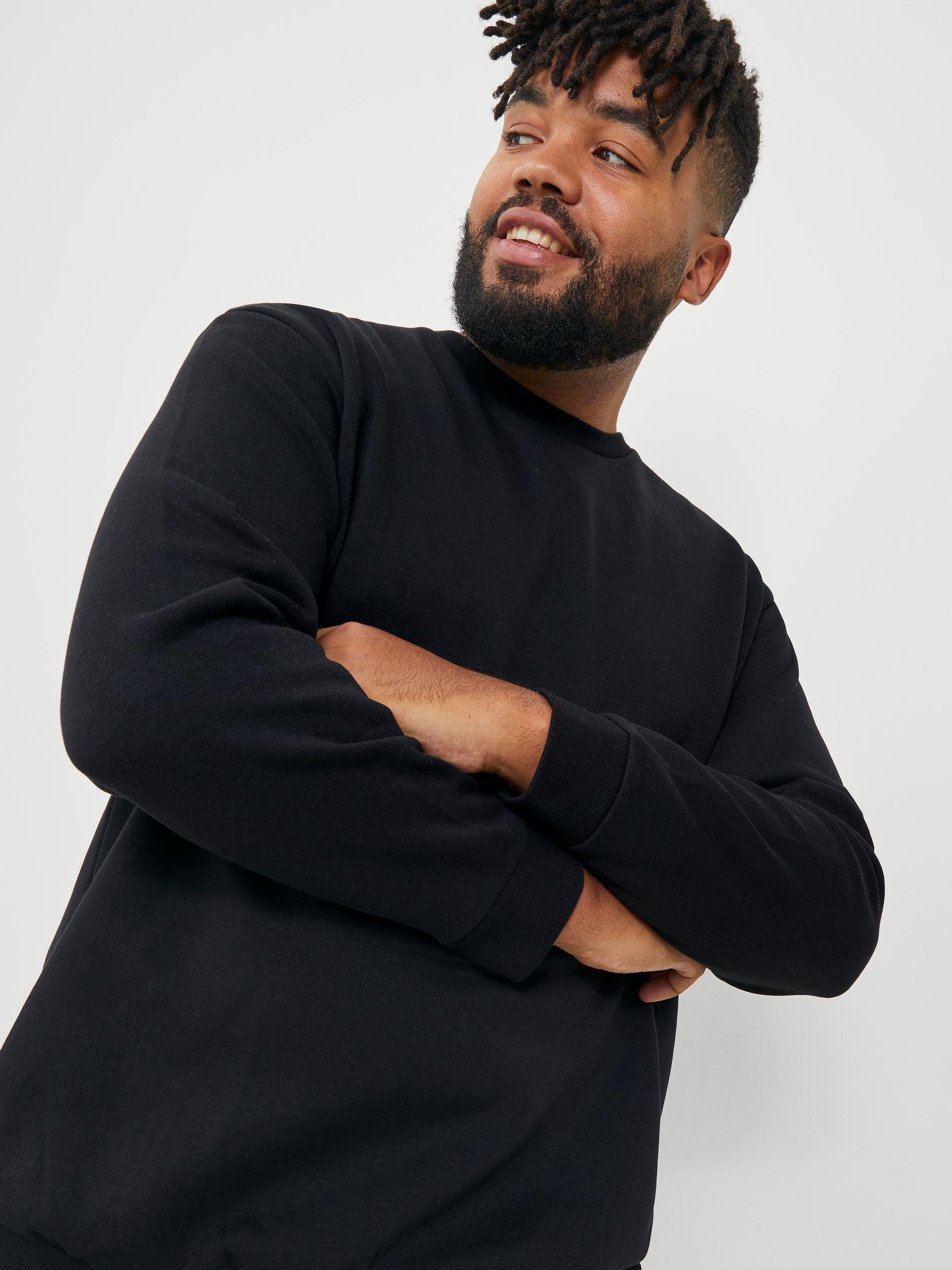 Jack & Jones PlusSize Sweatshirt JJEBRADLEY SWEAT CREW NOOS PLS mit Rippbün günstig online kaufen