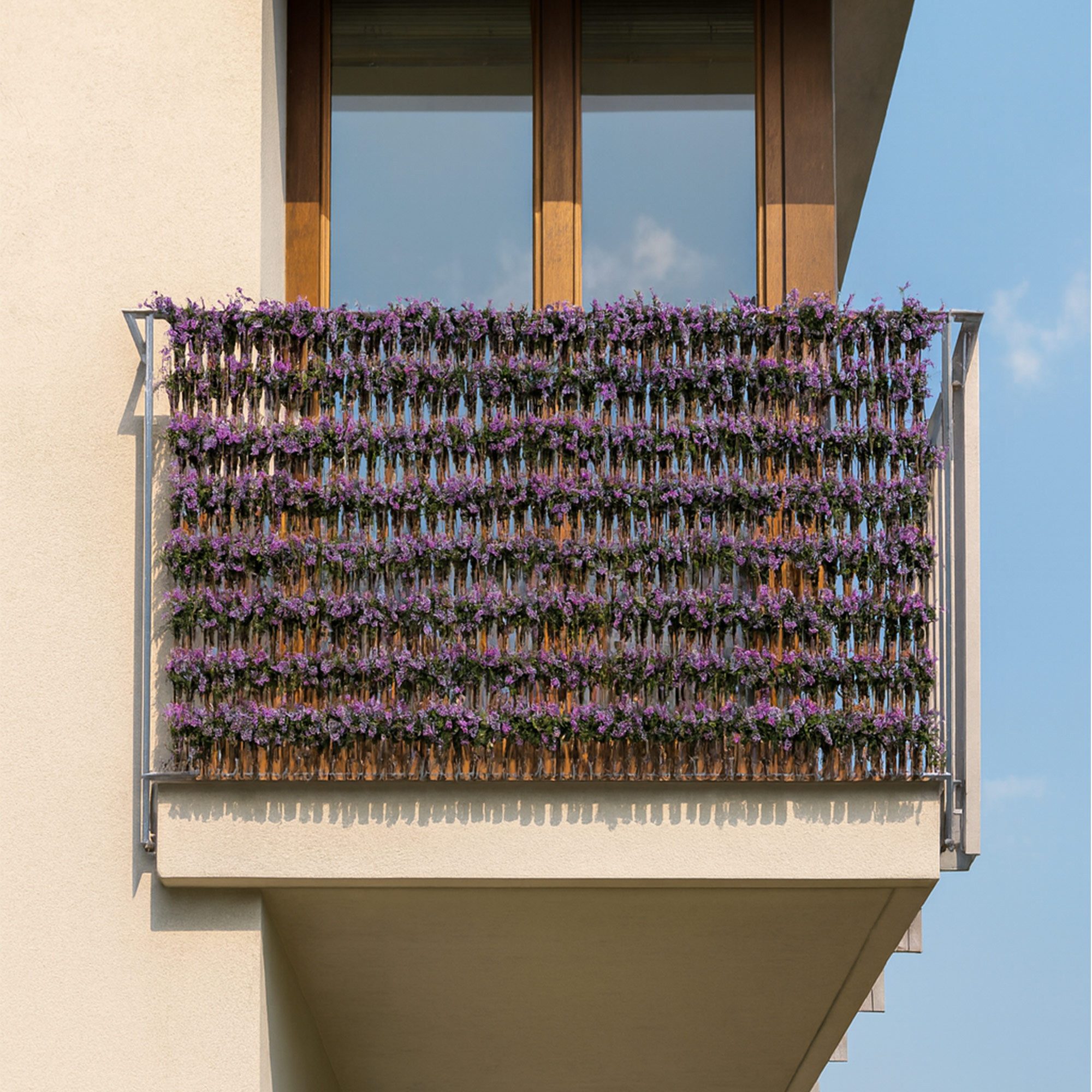 UNUS GARDEN Rankgitter Sichtschutz aus Weide mit Blättern verschiedene Farben, 200 cm × Höhe ca. 100 cm, Rankgitter, Sichtschutz für Balkon, Terrasse und Garten – Bild 2 von 4