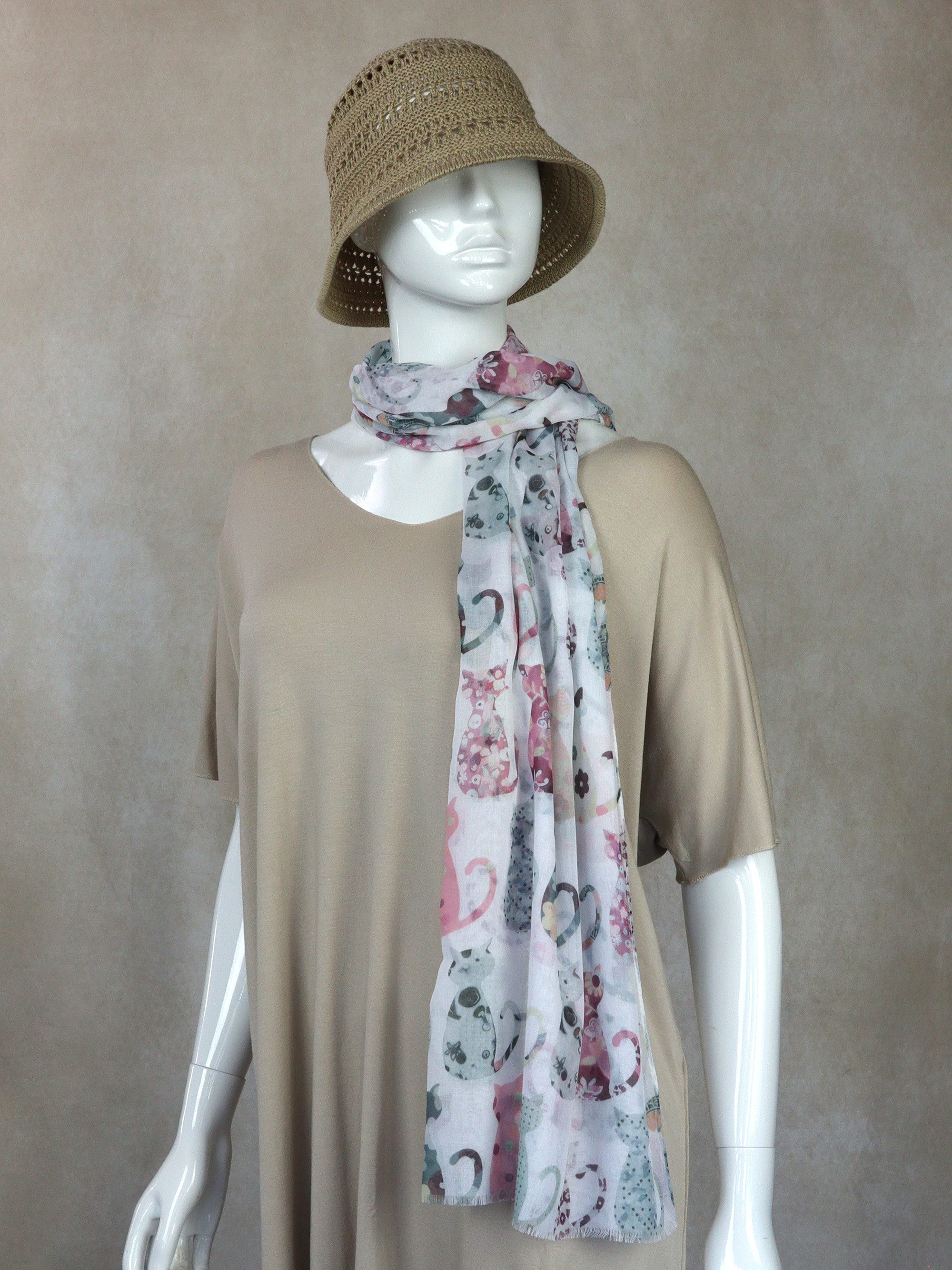 ZEBRO Modetuch Schal Katzenkanne