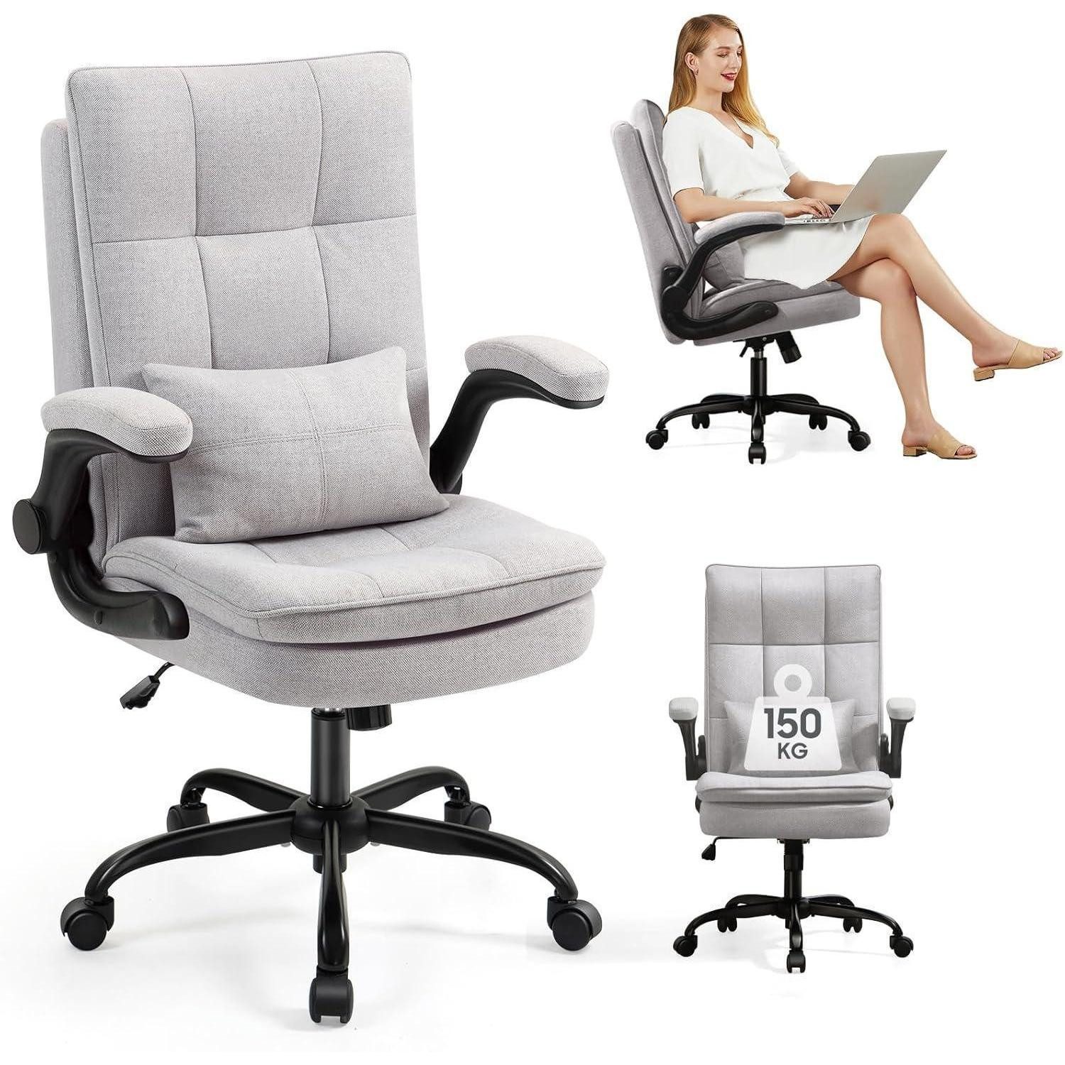 Schreibtischstuhl Bürostuhl Ergonomisch mit Wippfunktion und Armlehnen