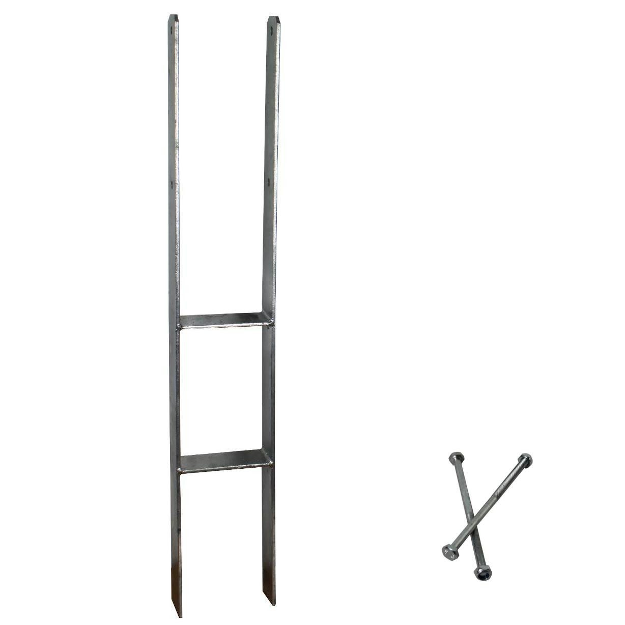 ESTEXO H-Pfostenanker H-Anker Pfostenträger Carport H-Träger 91 mm feuerverzinkt 80 cm lan