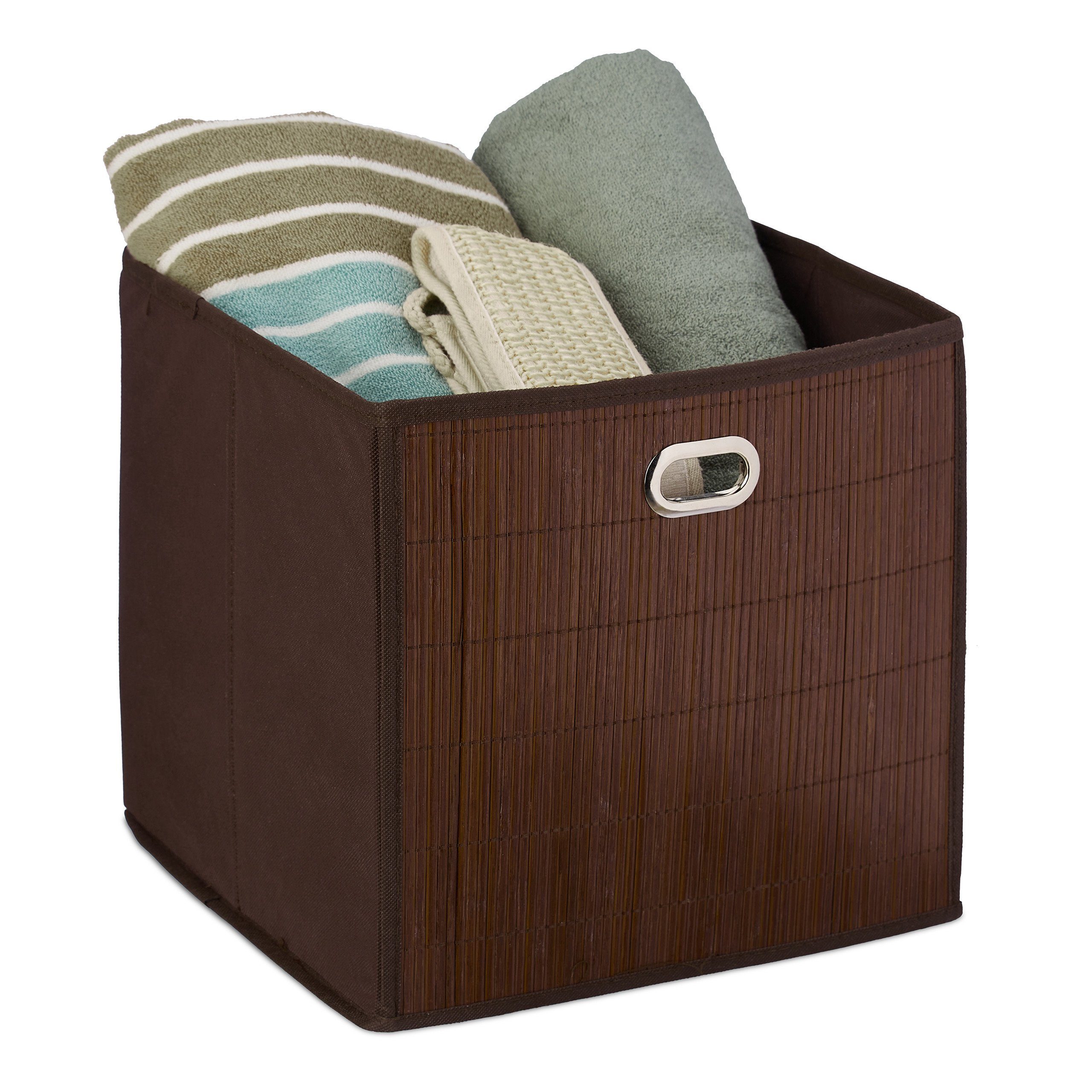 relaxdays Aufbewahrungskorb Bambus hoch, Braun günstig online kaufen