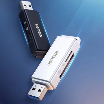 UGREEN Speicherkartenleser tragbarer TF/SD-Kartenleser für USB 3.0, Schwarz