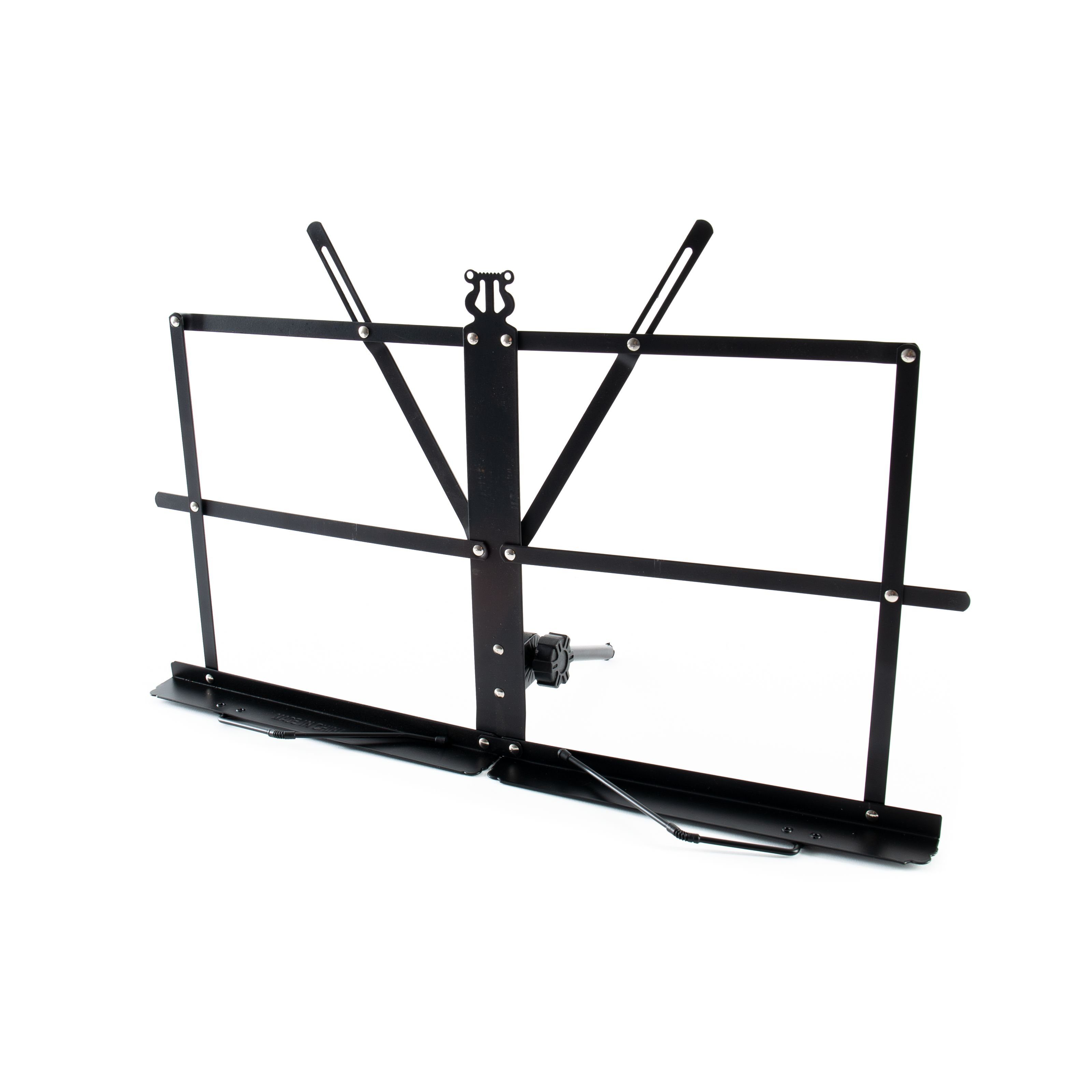 MUSIC STORE Notenpult, (Tisch Notenständer Ständer schwarz mit Notenklemmen Neigung stufenlos verstellbar Notenauflage 440 x 215 mm, Stative & Halter, Notenständer), Notenständer, Notenständer schwarz, stufenlos verstellbar