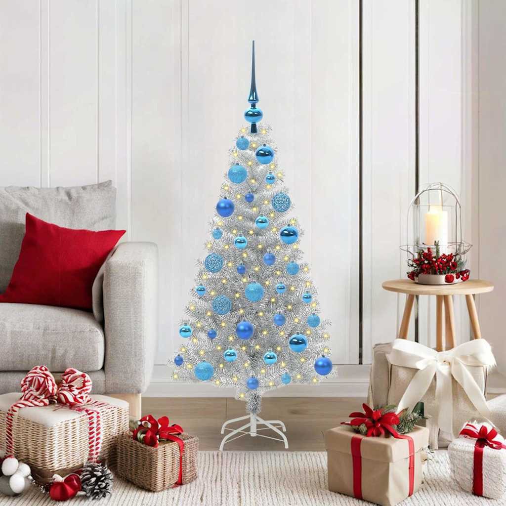 vidaXL Künstlicher Weihnachtsbaum Weihnachtsbaum Silber 120 cm PET