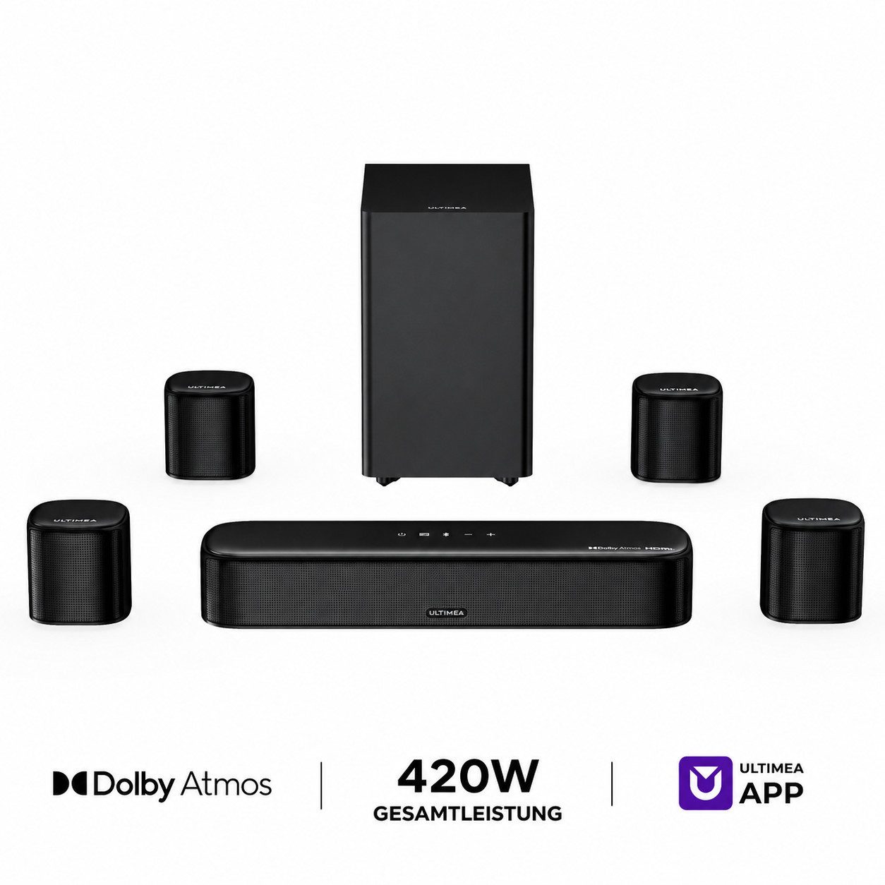 Ultimea Aura S5T 7.1 Soundsystem 7.1-Kanal Dolby Atmos Soundbar