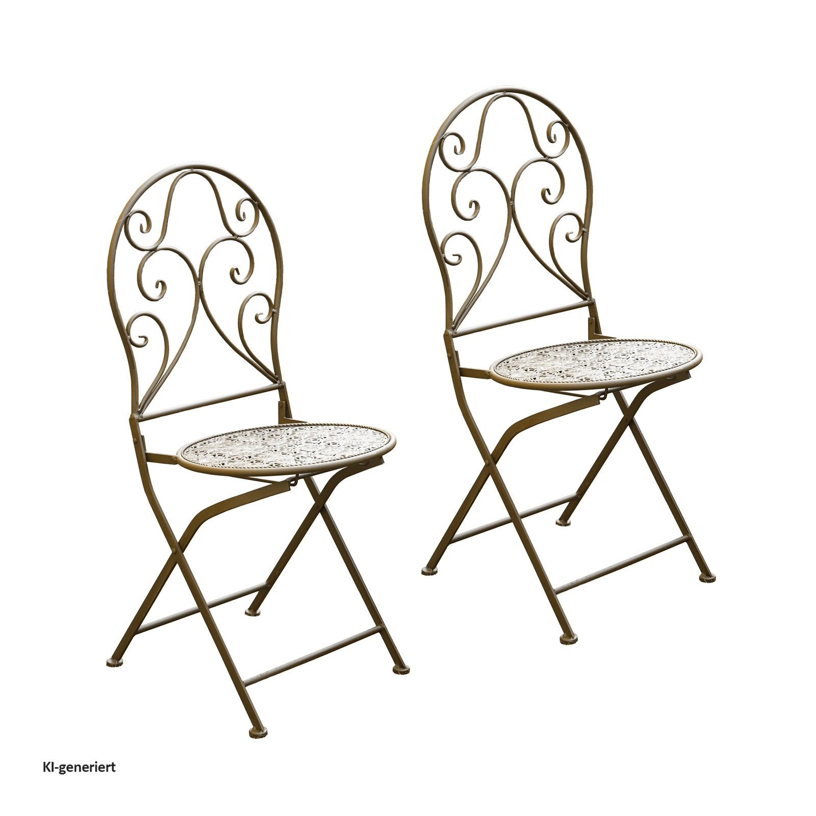 HTI-Living Gartenstuhl Gartenstuhl 2er-Set Lani Antik (Set, 2 St), Metallstuhl nostalgisch Klappstuhl