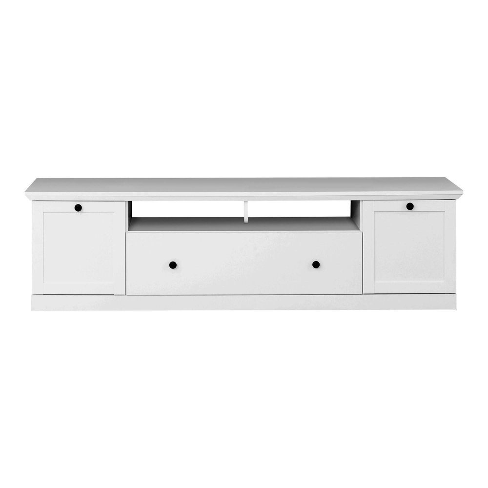 Lomadox Wohnwand mit 273/196/41 BERGAMA-19, LED Unterbaubeleuchtung und 4-tlg), (4-St., weiß Sideboard cm