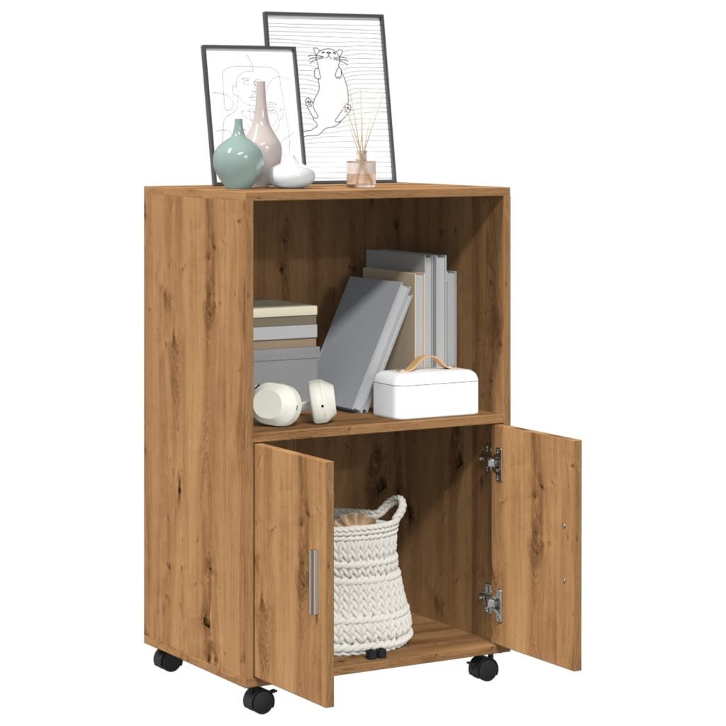 vidaXL Sideboard Rollschrank Artisan-Eiche 55x40x91 cm günstig online kaufen