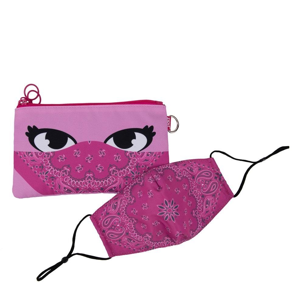 ZIPIT Federmäppchen »Face-It Taschen-Set Pink Bandit«, Aufbewahrungstasche,  mit Mundschutz, Maske aus atmungsaktivem Stoff, Federtasche, Schüleretui,  Stiftetasche, Stiftemäppchen, Tasche für Stifte online kaufen | OTTO