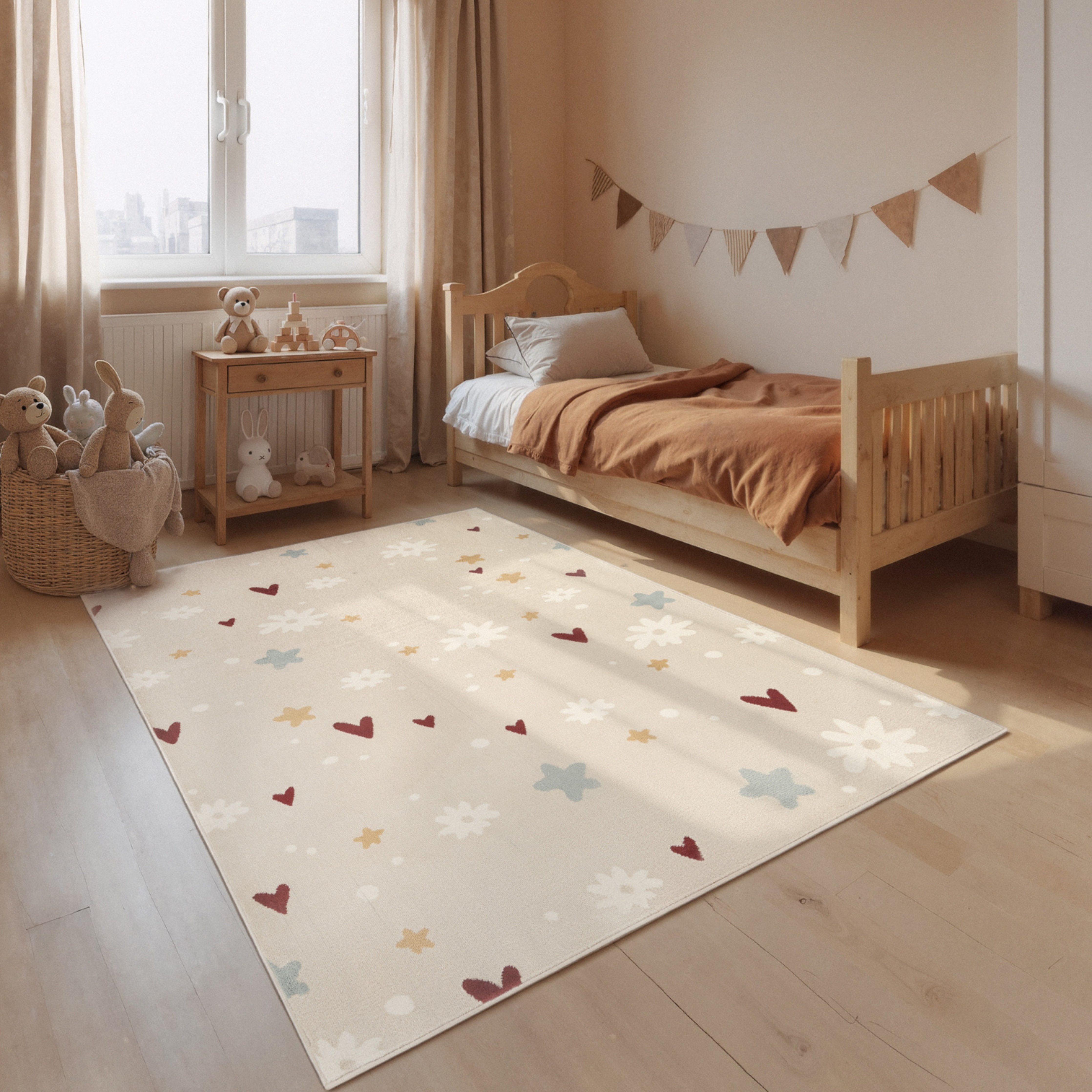 HANSE Home Kinderteppich Amori, rechteckig, Höhe: 10 mm, Pflegeleicht, Weich, Kinderzimmer, Spielteppich, Spielunterlage
