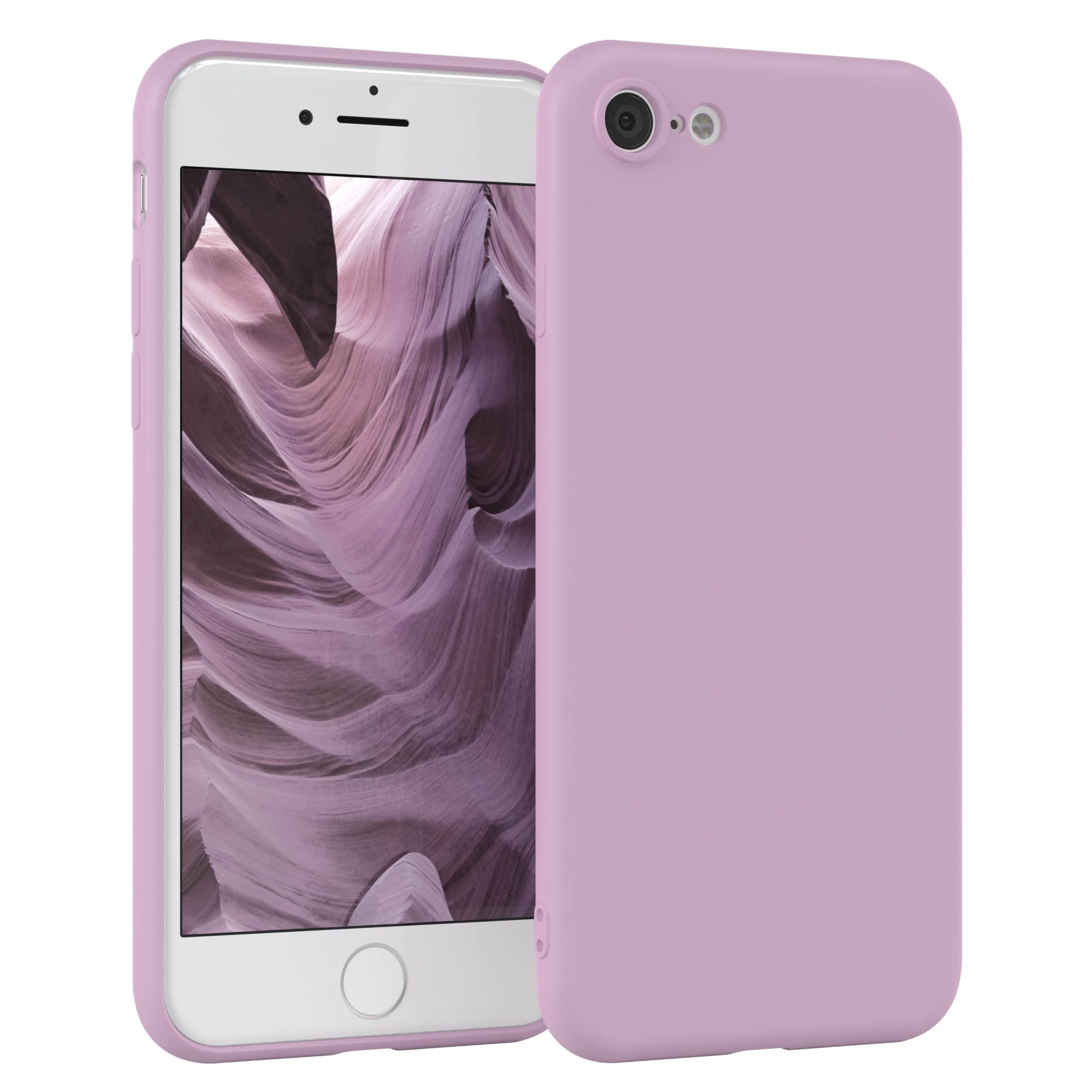 EAZY CASE Handyhülle für Apple iPhone SE 2022/2020 iPhone 8/7 Hülle Silikon 4,7 Zoll, Hülle mit Kameraschutz handycover Soft Smart Slimcover Lila / Flieder