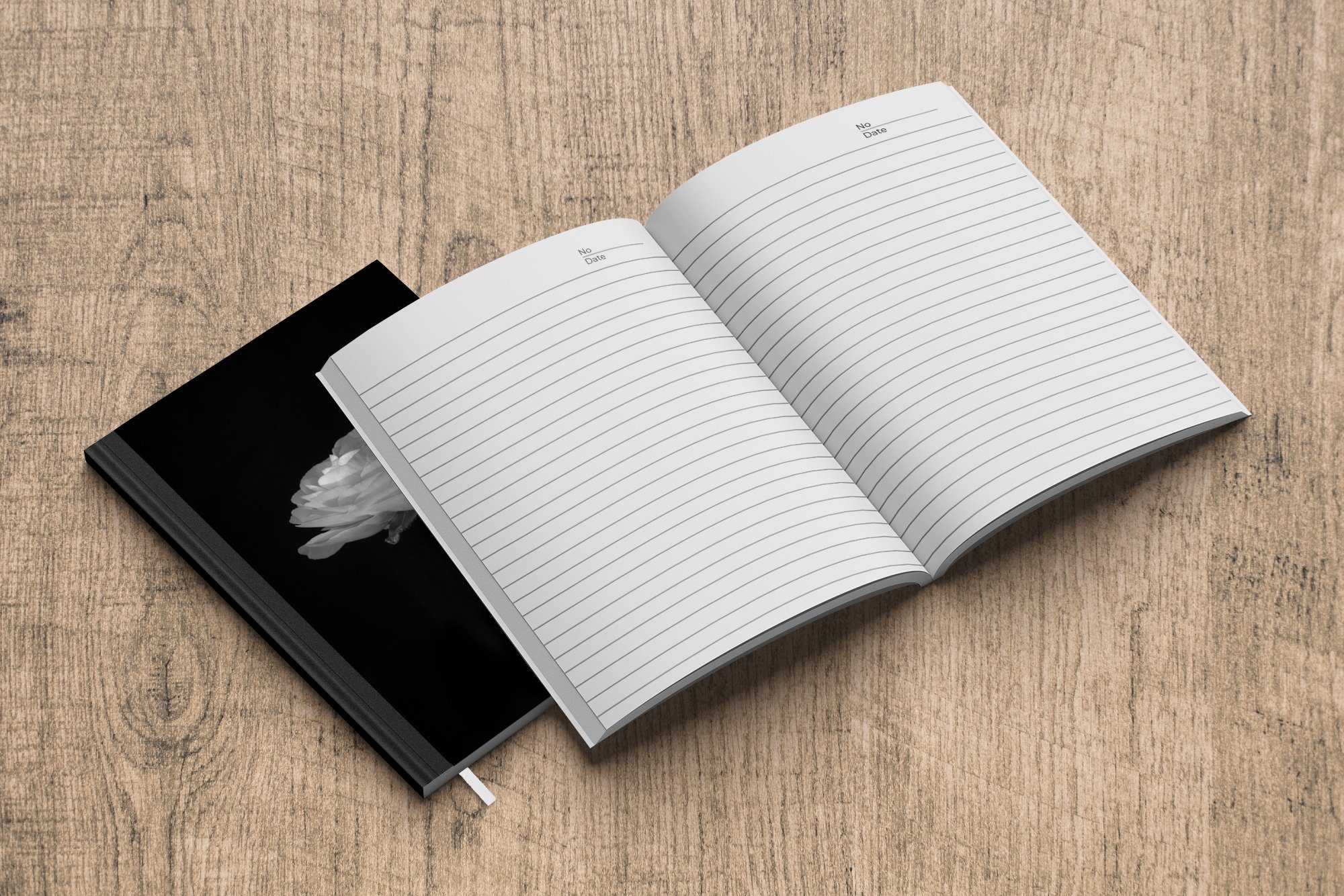 Schwarz-weiße A5, Journal, Haushaltsbuch MuchoWow einer 98 Notizbuch Tagebuch, Butterblume, Merkzettel, Notizheft, Seiten, Nahaufnahme