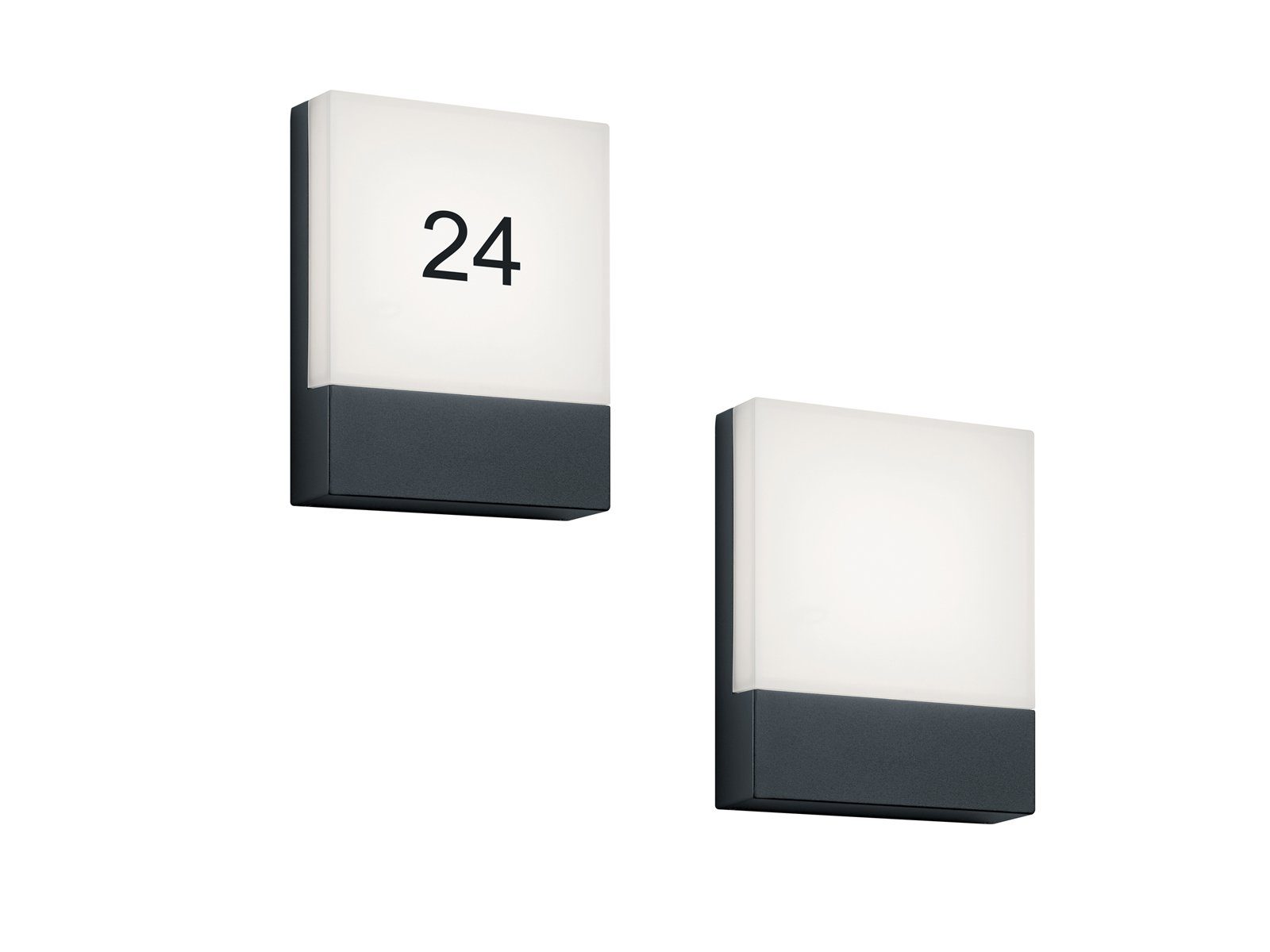 TRIO Leuchten LED Außen-Wandleuchte, LED fest integriert, warmweiß, 2-er Set Fassadenbeleuchtung, Hausnummernbeleuchtung Anthrazit H: 20cm