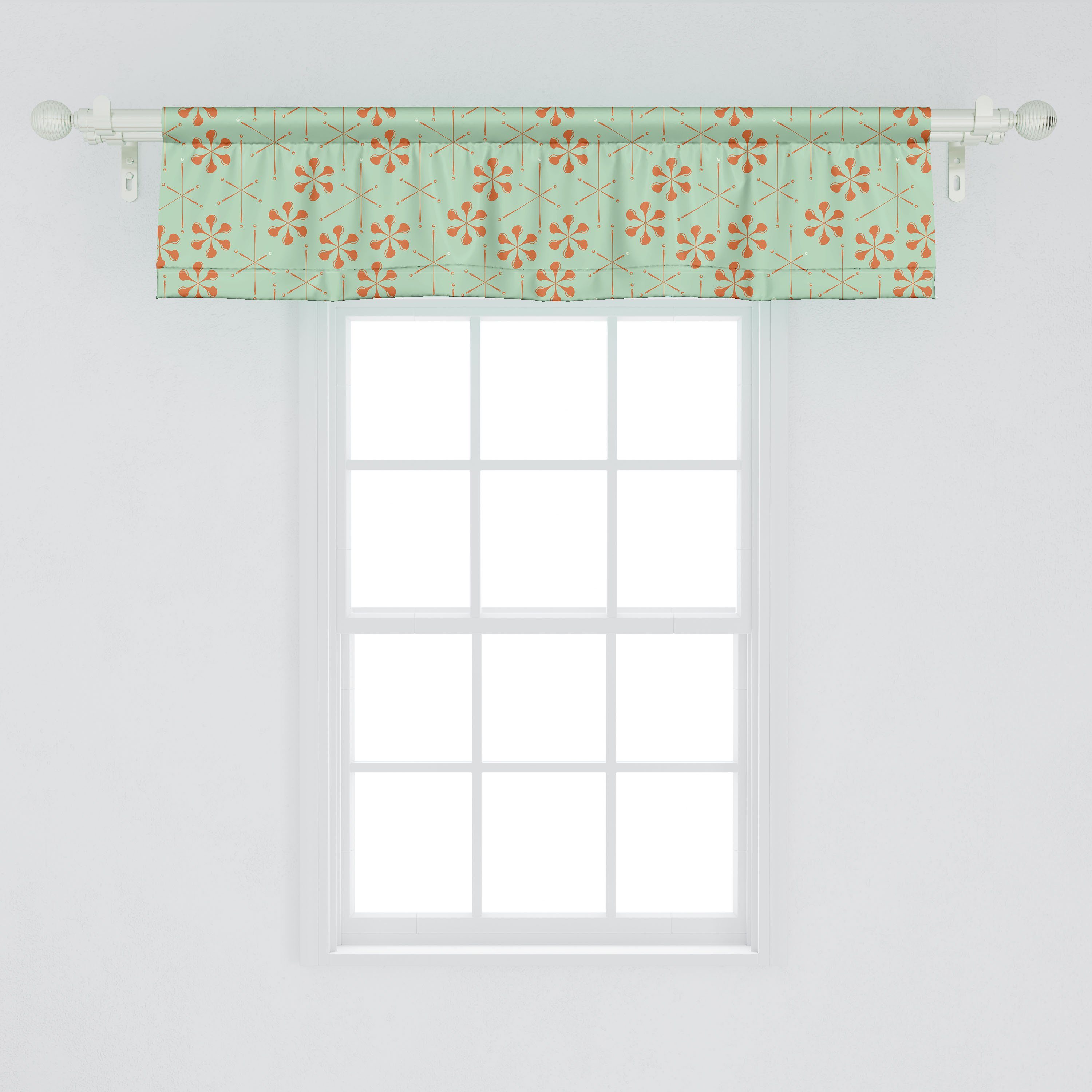 Scheibengardine Vorhang Volant für Küche Muster mit Microfaser, Stangentasche, Dekor Abakuhaus, Schlafzimmer Formen Abstrakte Jahrgang