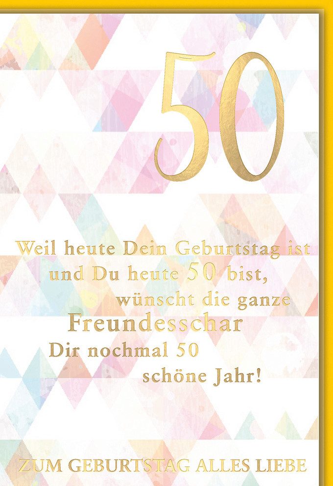 Verlag Dominique Grußkarten 50. Geburtstag Glückwunschkarte im Format