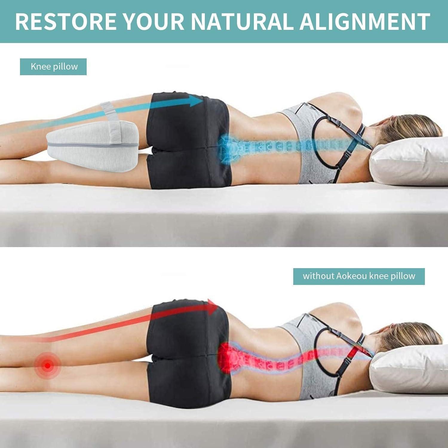 LuxusKollektion Seitenschläferkissen Ergonomisches Kniekissen für Seitenschläfer mit Memory Foam-Licht Grau