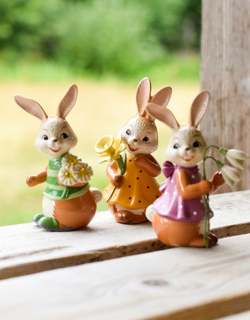 Goebel Osterhase "Ich bring funkelnden mit den Frühling", Osterhase Kristallen mit Schneeglöckchen