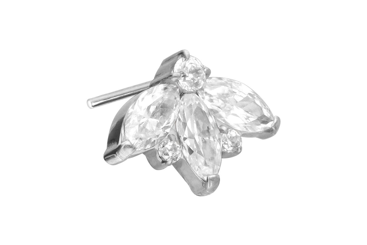 PIERCINGLINE Piercing-Set Titan Aufsatz mit Push Pin LOTUSBLÜTE (Push ...