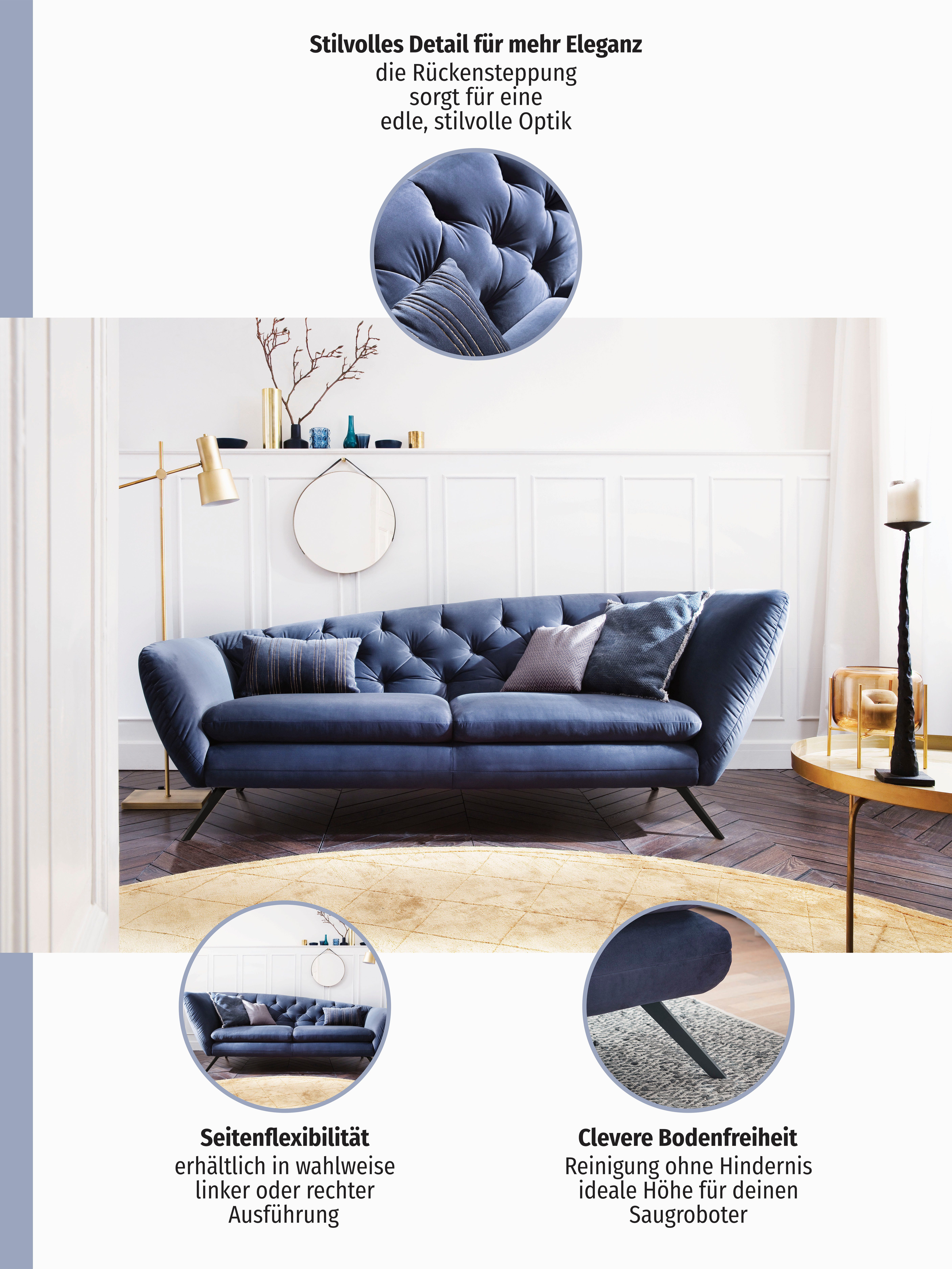 Home affaire Recamiere Beatrice, bequem und zeitlos elegant, Breite 223cm, Recamiere links oder rechts, passend zur "Beatrice"-Serie