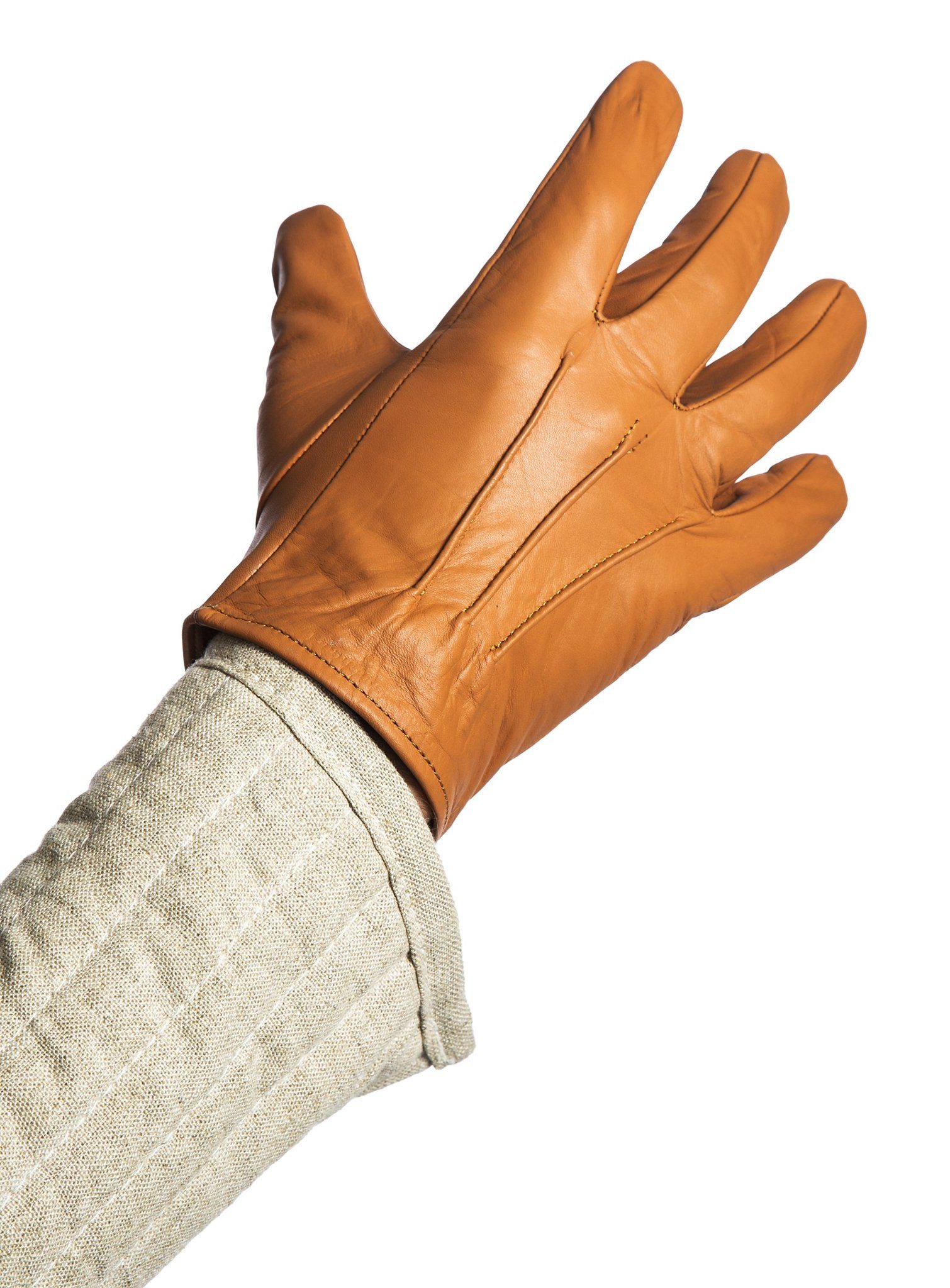 Zemab Tactical Gears Cowboy-Kostüm Lederhandschuhe - Inigo, Robuste Mittelalter Handschuhe aus weichem Rindsleder