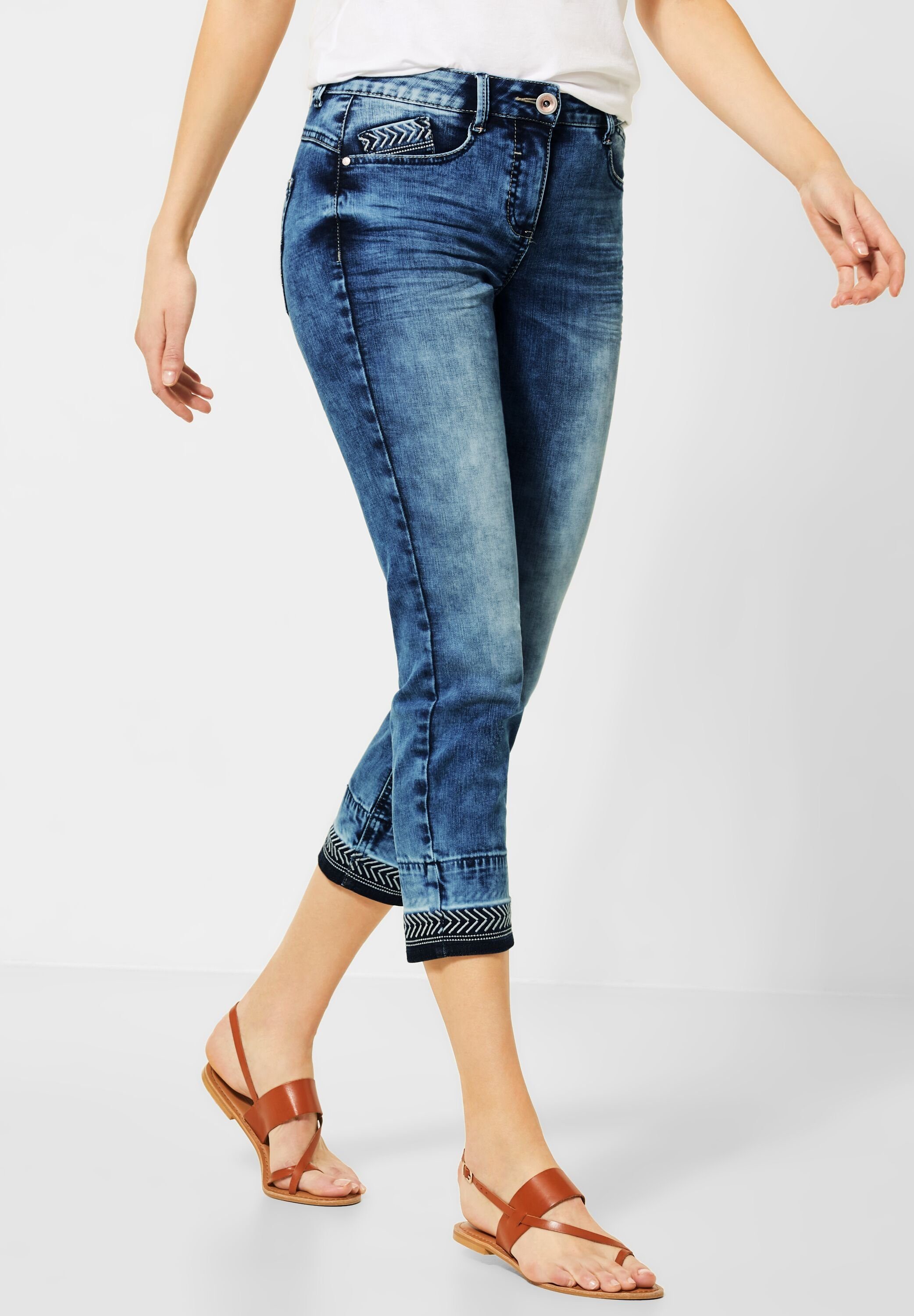 Cecil Slim-fit-Jeans mit Saum-Deko, Loose Fit Denim online kaufen | OTTO