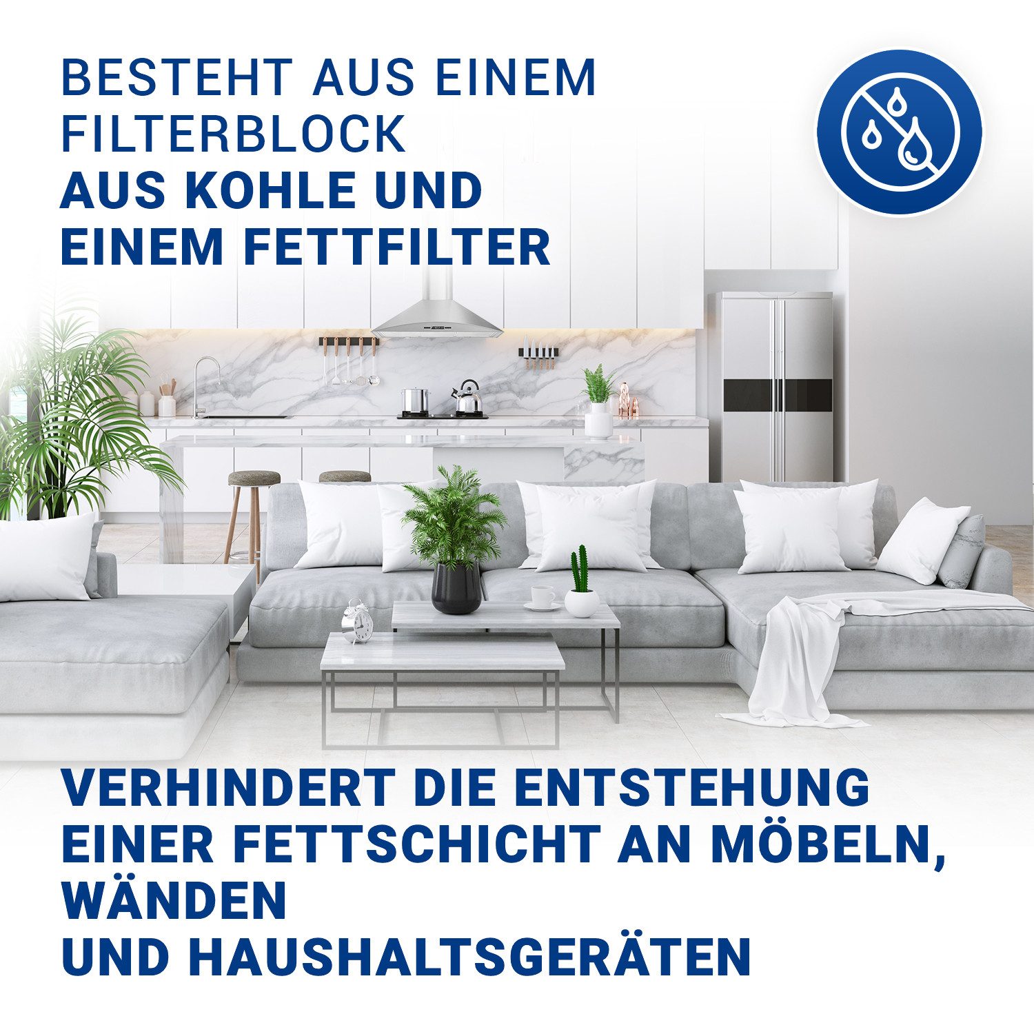 VIOKS Aktivkohlefilter Kohlefilter Ersatz für Amica KF 17141, für Dunstabzugshaube