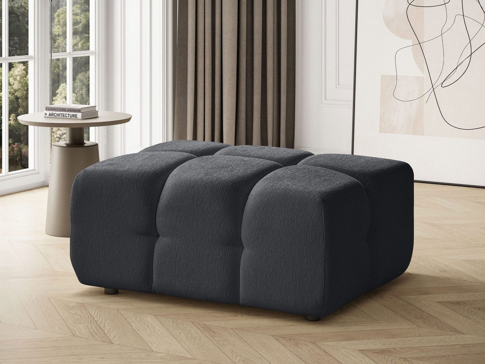 Beautysofa Hocker im modernen Stil BONA (Breite: 95 cm, eleganter XXL‑Fußhocker), Eleganter, stilvoller großer bequemer Fußstütze