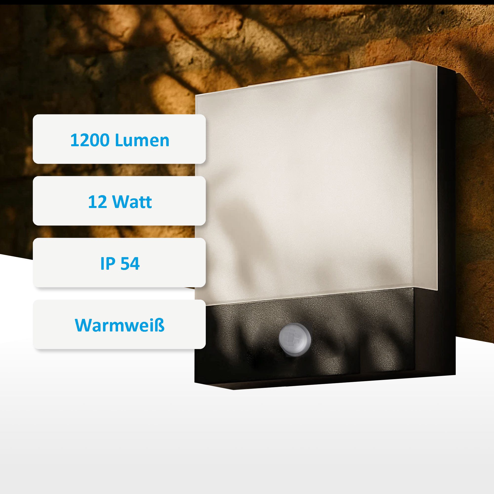 Maxkomfort Außen-Wandleuchte LED 1521, 12W Warmweiß, günstig online kaufen