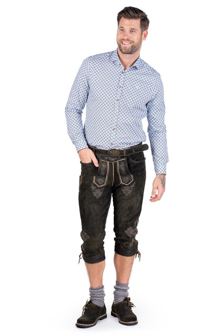 Hatico Trachtenhemd Trachtenhemd - NORMAN - weiß/mittelblau